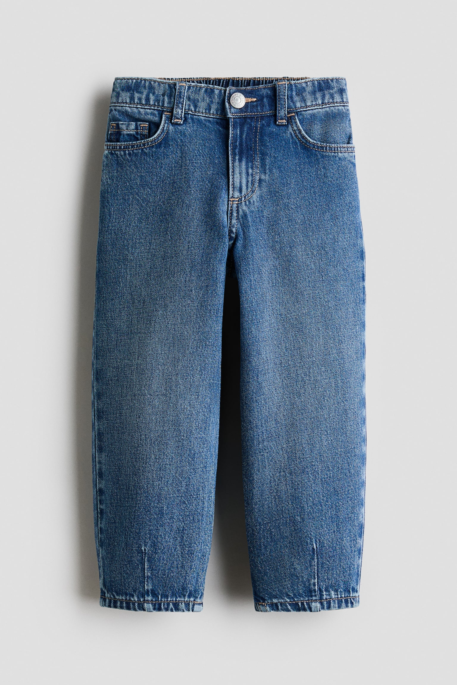 Loose Fit Barrel Jeans - Albastru-denim/Albastru-denim deschis/Negru - 1