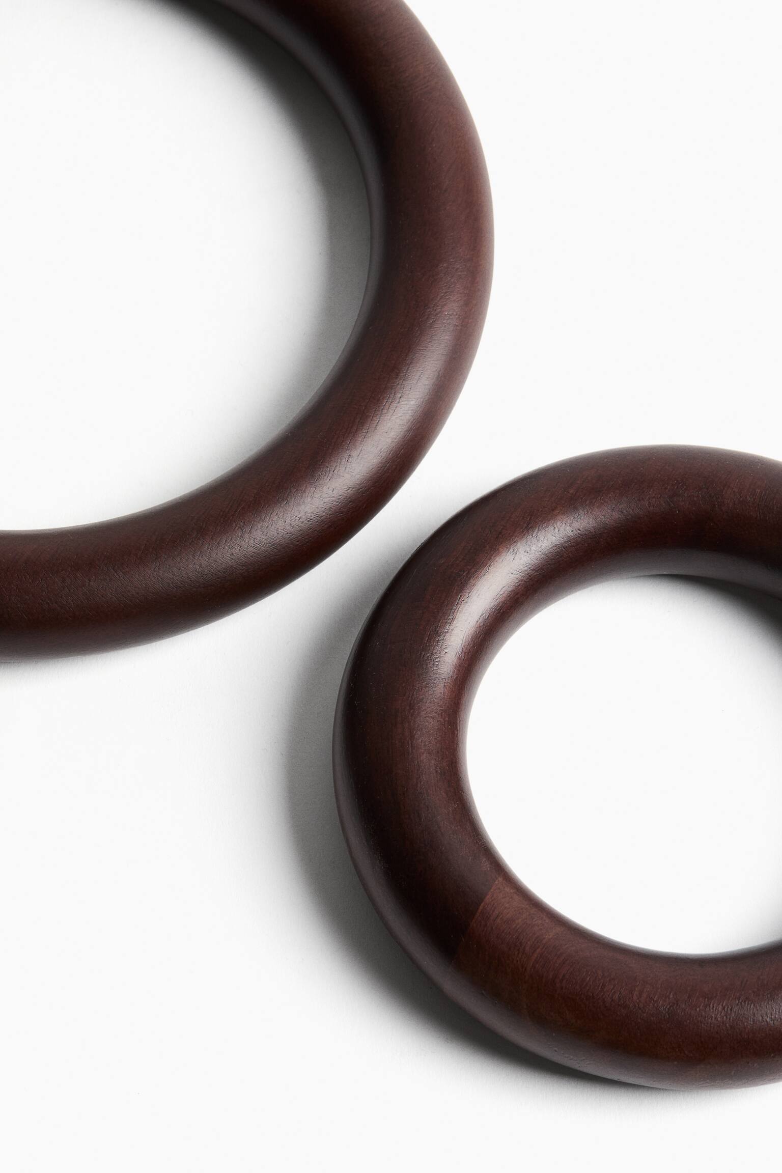 2-pack wooden trivets - Dark brown - 3