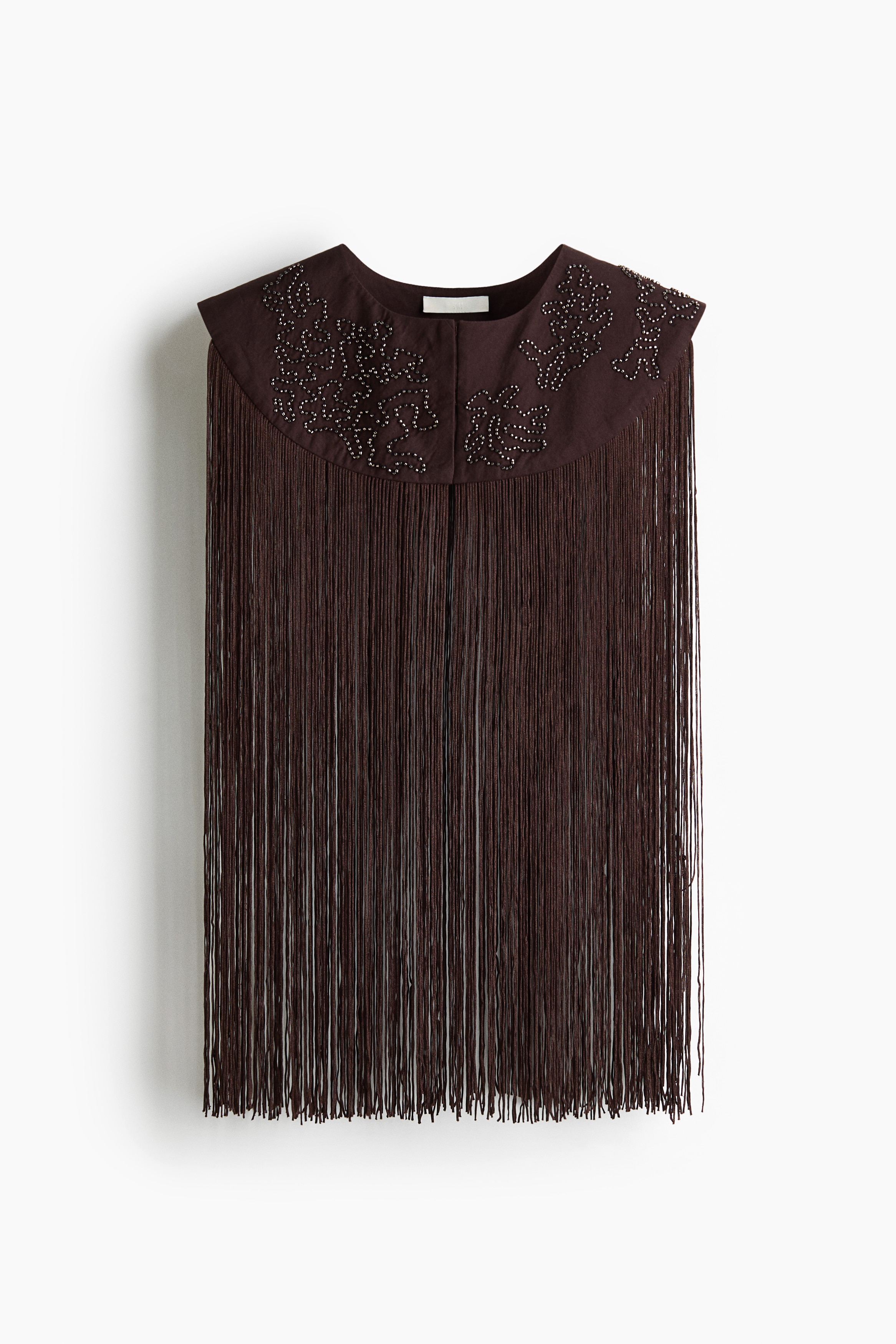 Fringed cotton collar