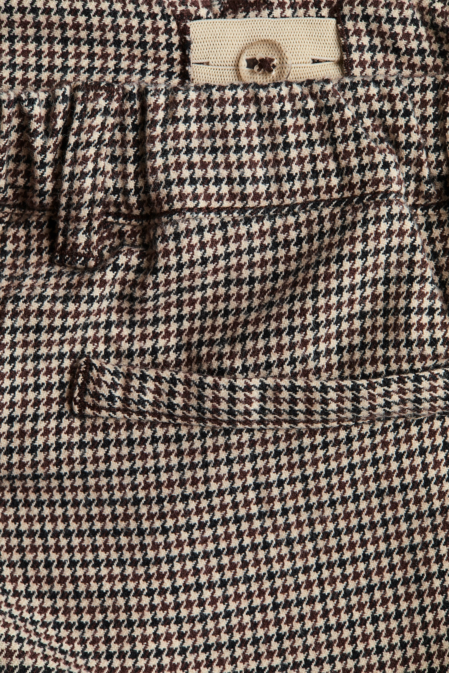 Детские брюки H&M Cotton Jersey Chinos, цвет: Бежевый / Гусиная лапка — фото 5