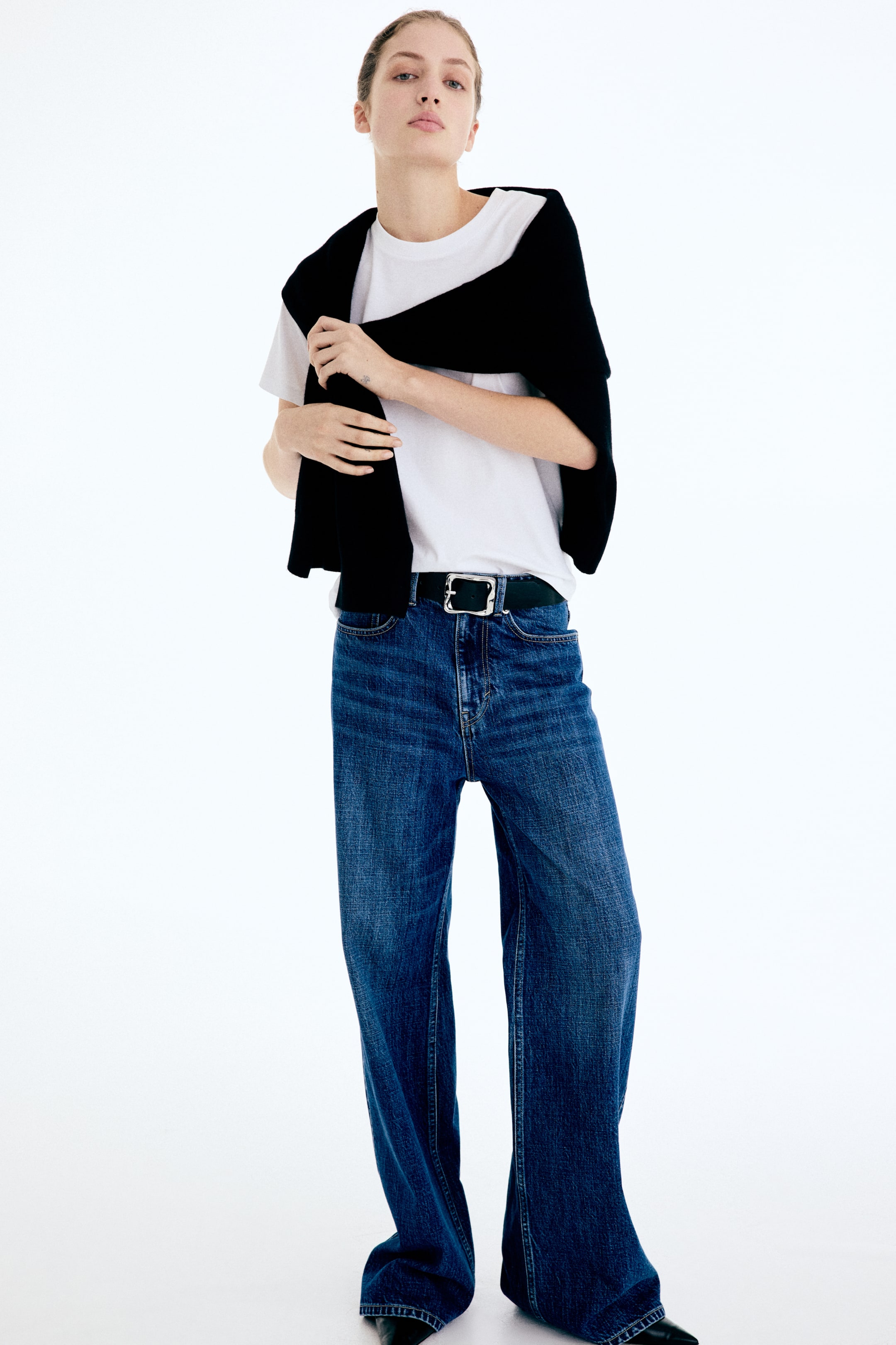 Jean large taille haute