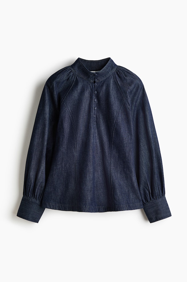 Camicetta in denim di cotone - Blu denim scuro - 1