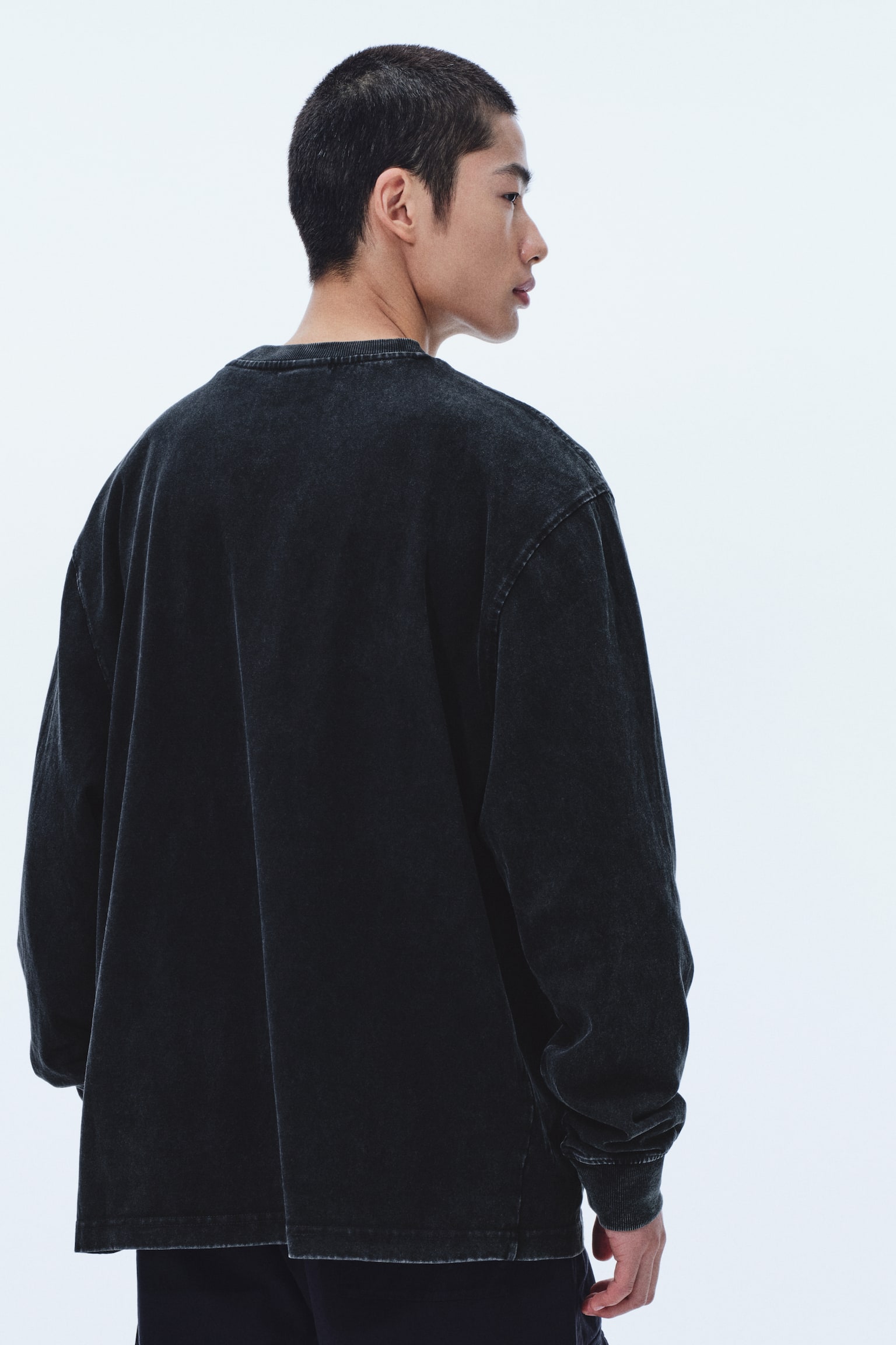 Loose Fit Long-sleeved top - Black/Beige/Dark teal - 6