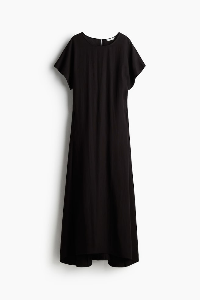 Butterfly-sleeved dress - Black - 1