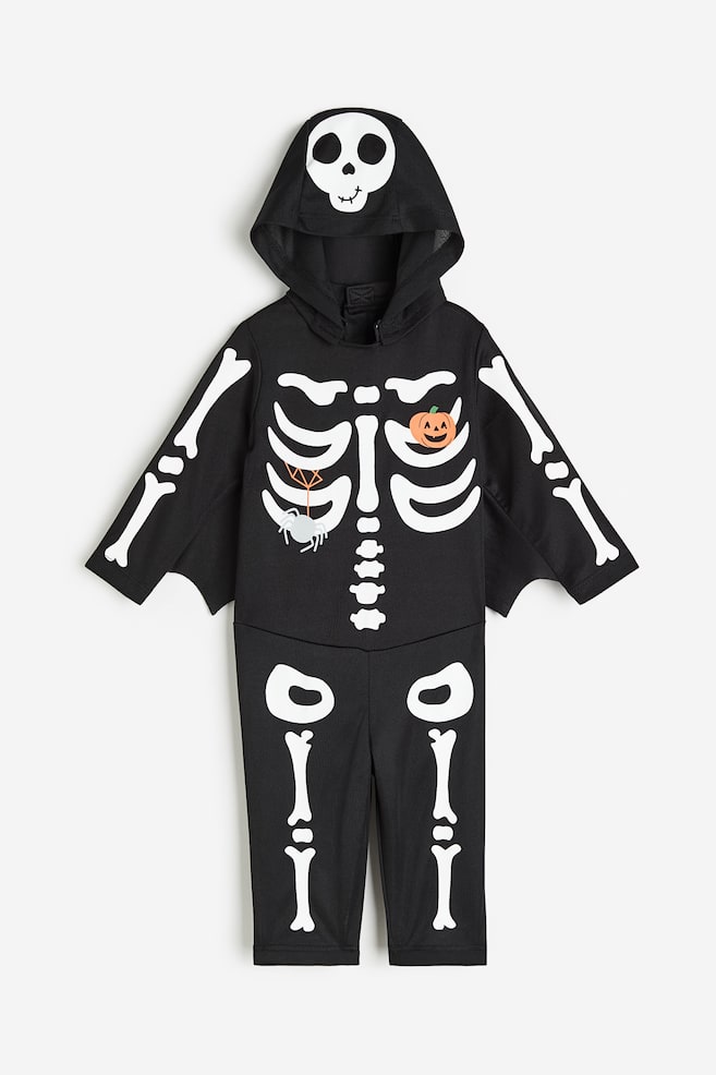 Halloween all-in-one suit - Black/Skeleton - 1