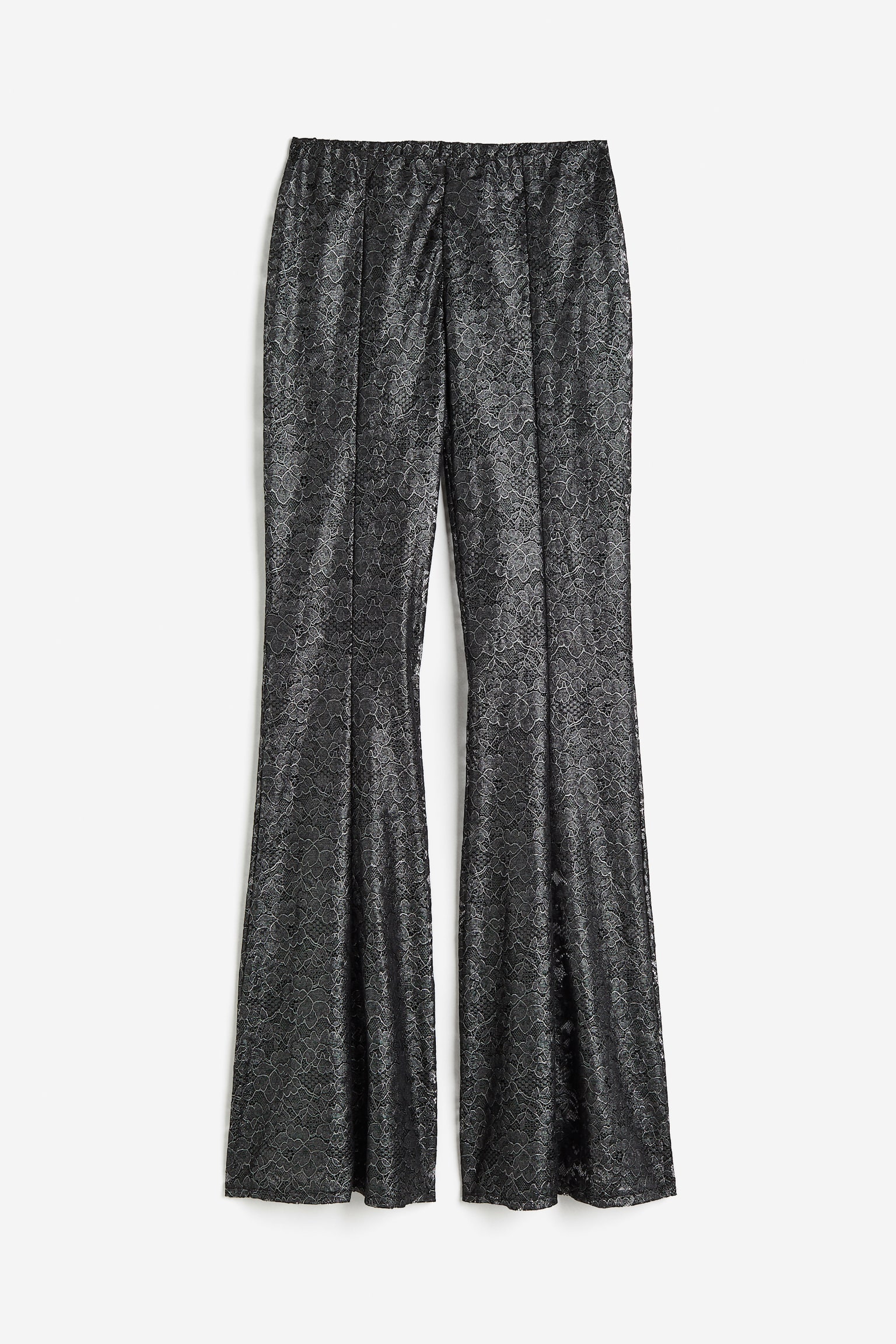 Lace Flared Pants - Black - 1