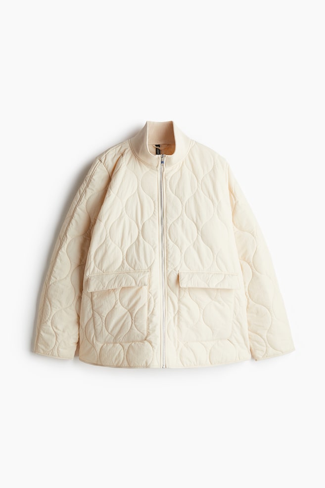 Oversized Steppjacke - Hellbeige - 1