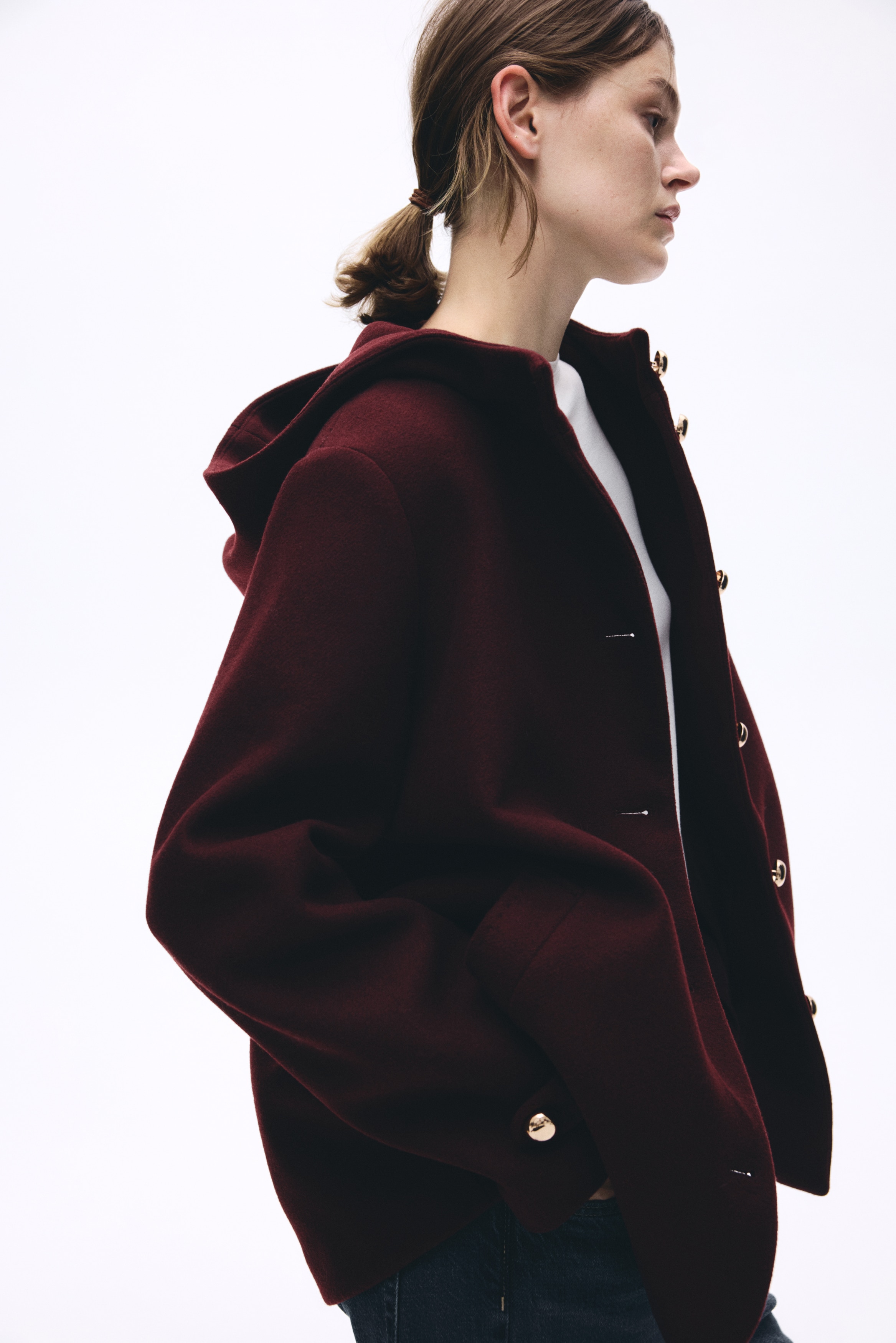 H & M - フーデッドコート - レッド H & M - フーデッドコート - レッド