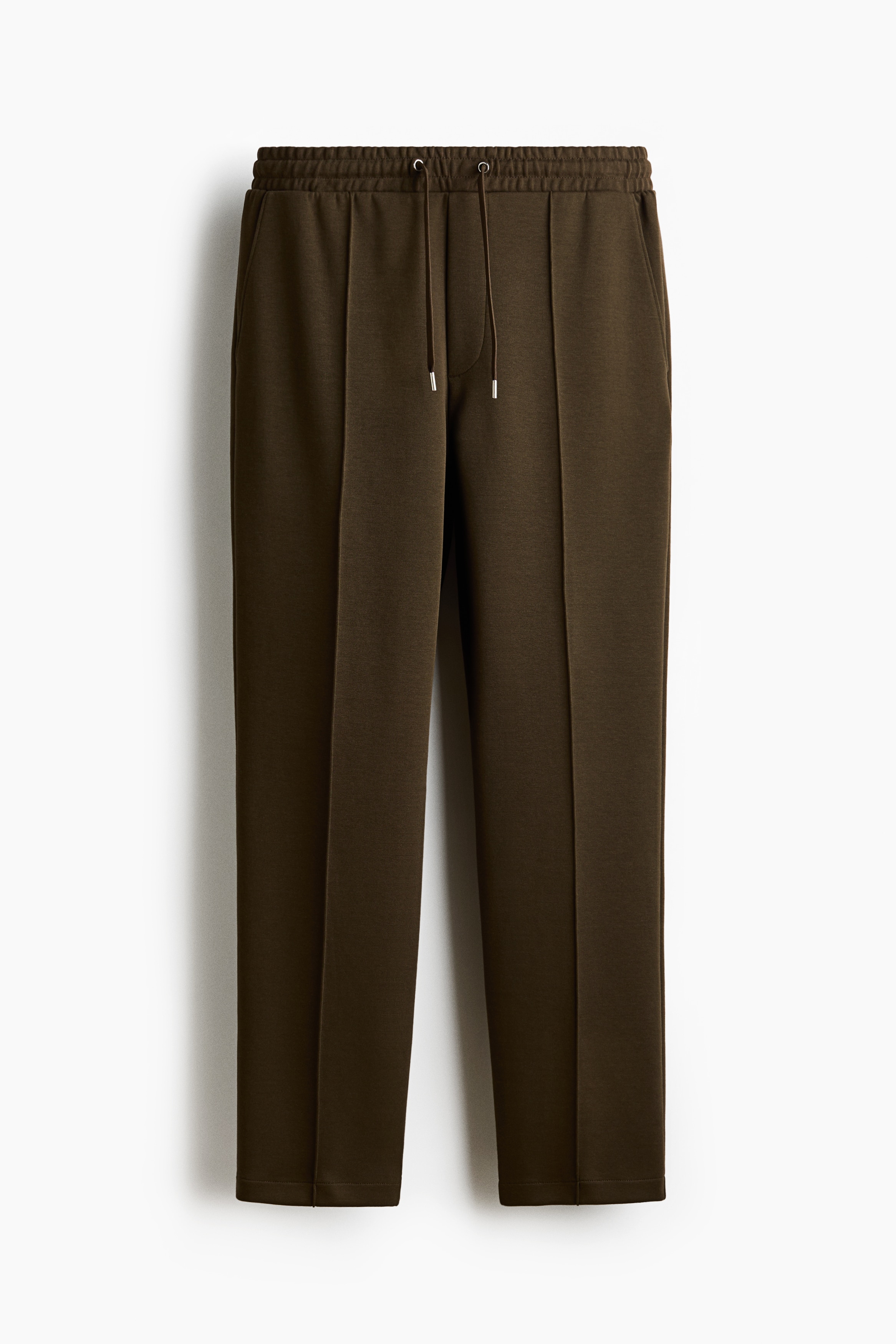 Regular-Fit Interlock Crease-Front Joggers - Dark khaki green/Black/Cream