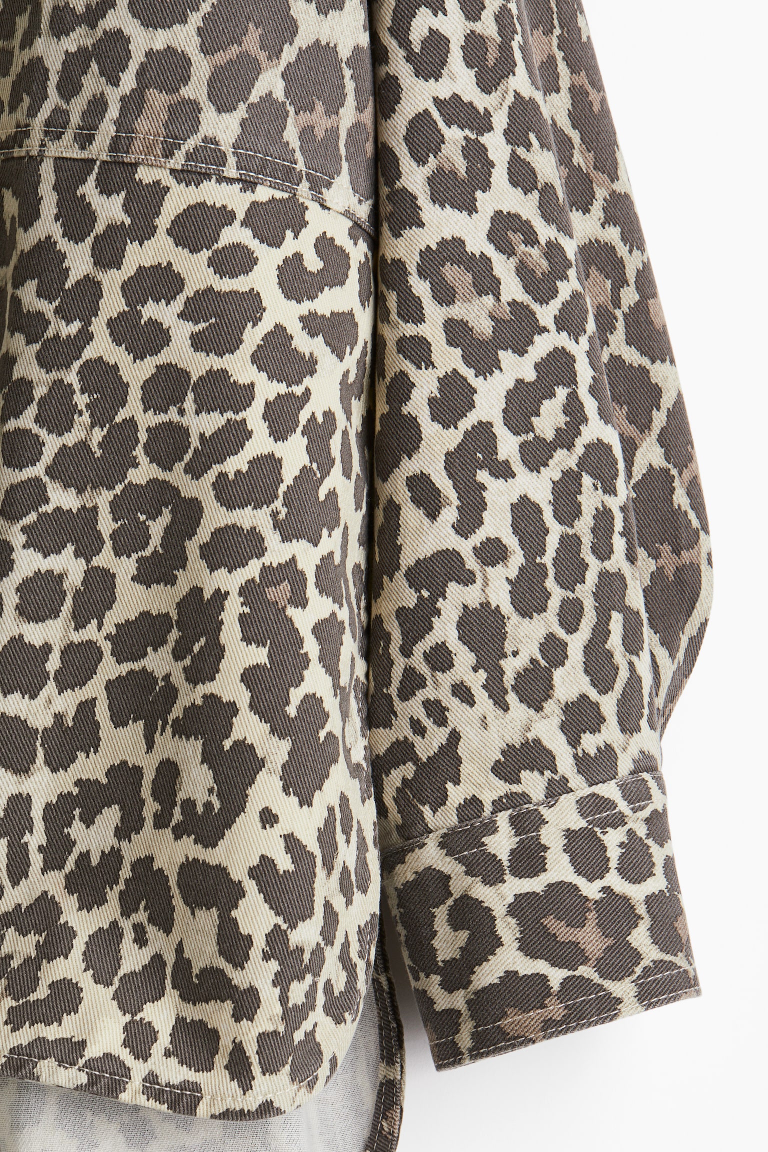 Женский свитер H&M Pullover Twill Blouse, цвет: Бежевый / Леопардовый с принтом — фото 2