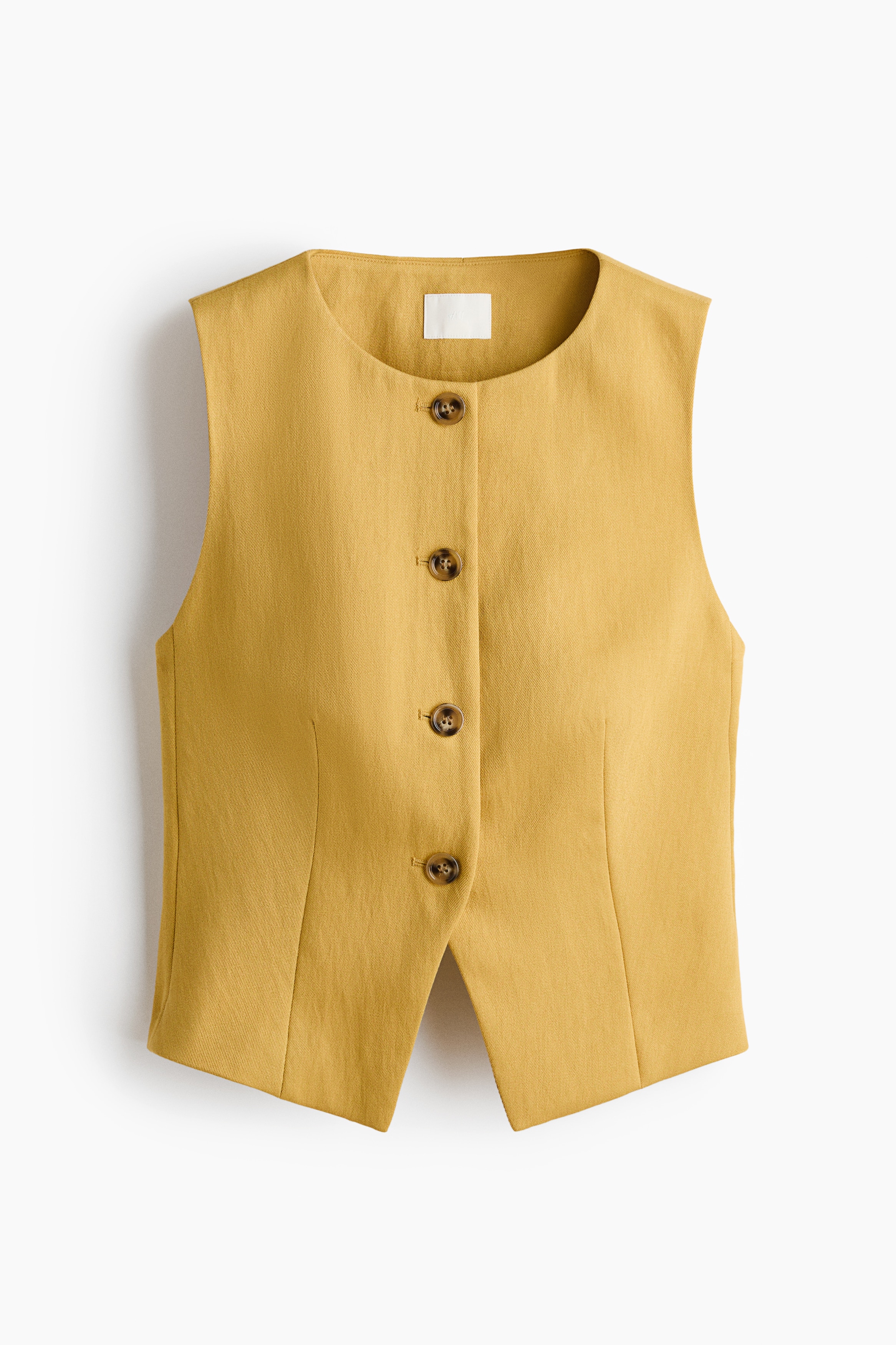 Waistcoat - Yellow/Dark beige/Dark brown