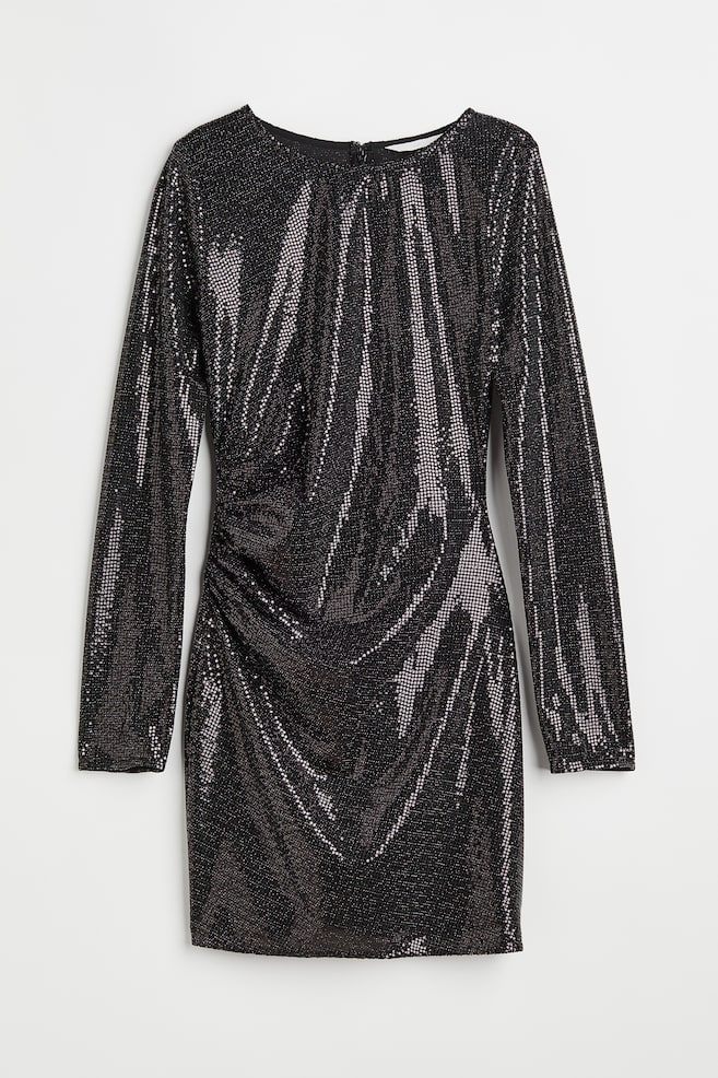 Sequined bodycon dress - Black/Silver-coloured - 1