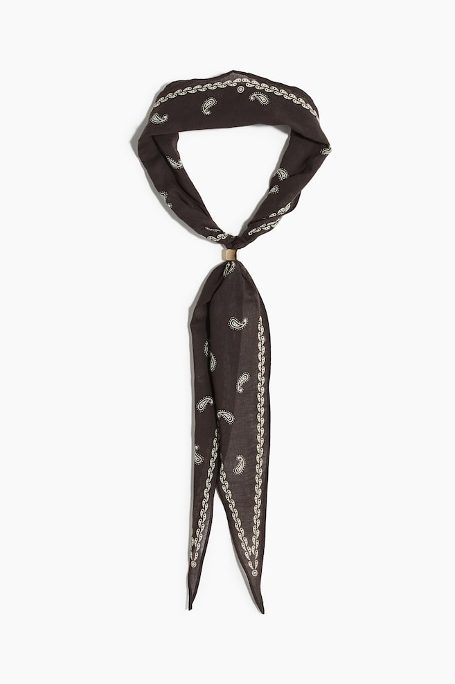 Bead-Detail Neck Scarf - Dark brown/paisley-patterned/White/zebra print - 1
