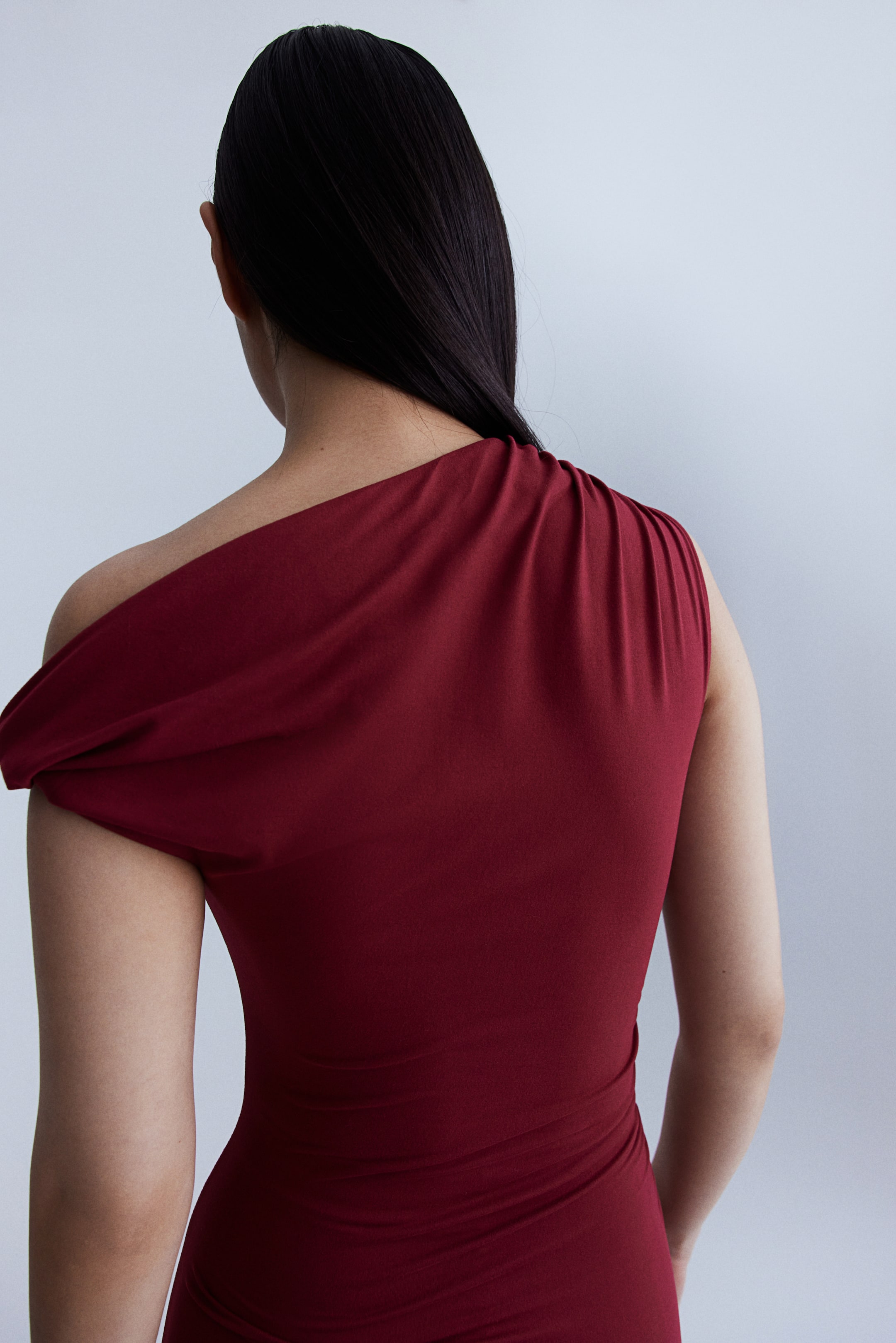 Twist-Detail One-Shoulder Dress