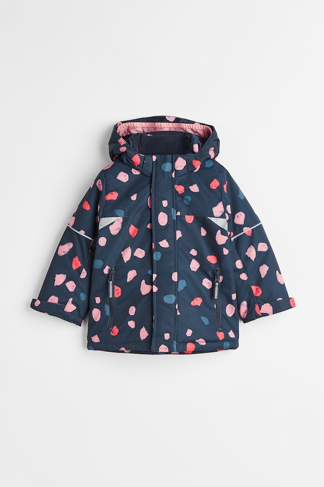 Water-resistant padded jacket - Navy blue/Spotted/Light pink/Block-coloured - 1