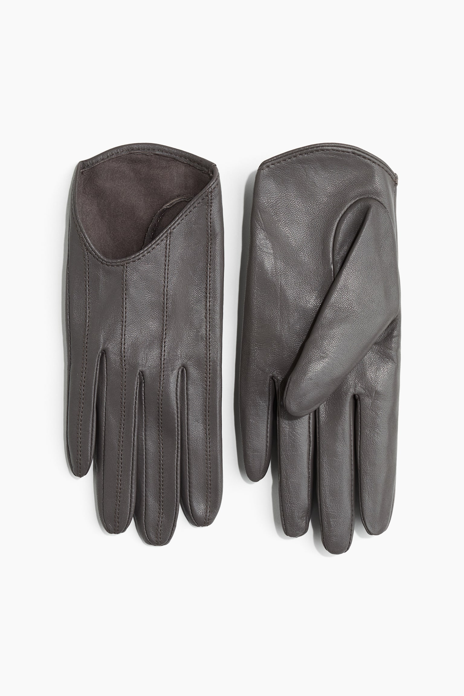 Leather Gloves - Grey - 2