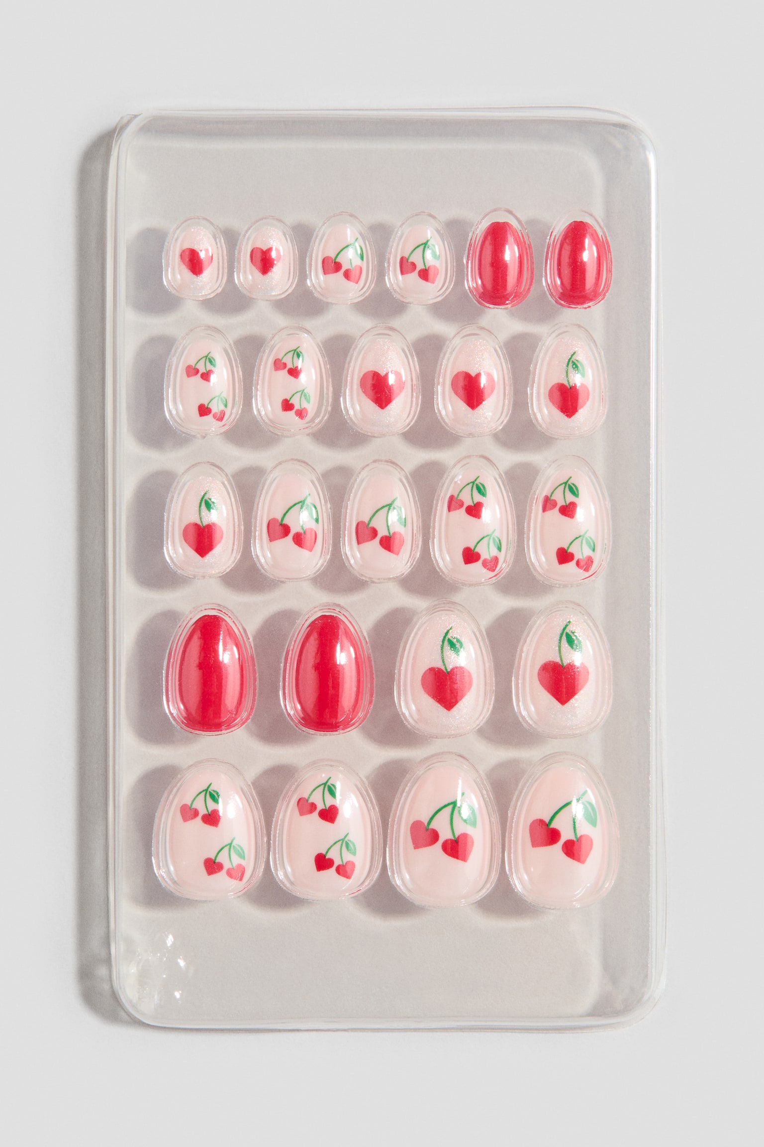 Faux ongles à presser - Rouge/motif/Rose clair/irisé/Rouge/Noël - 2