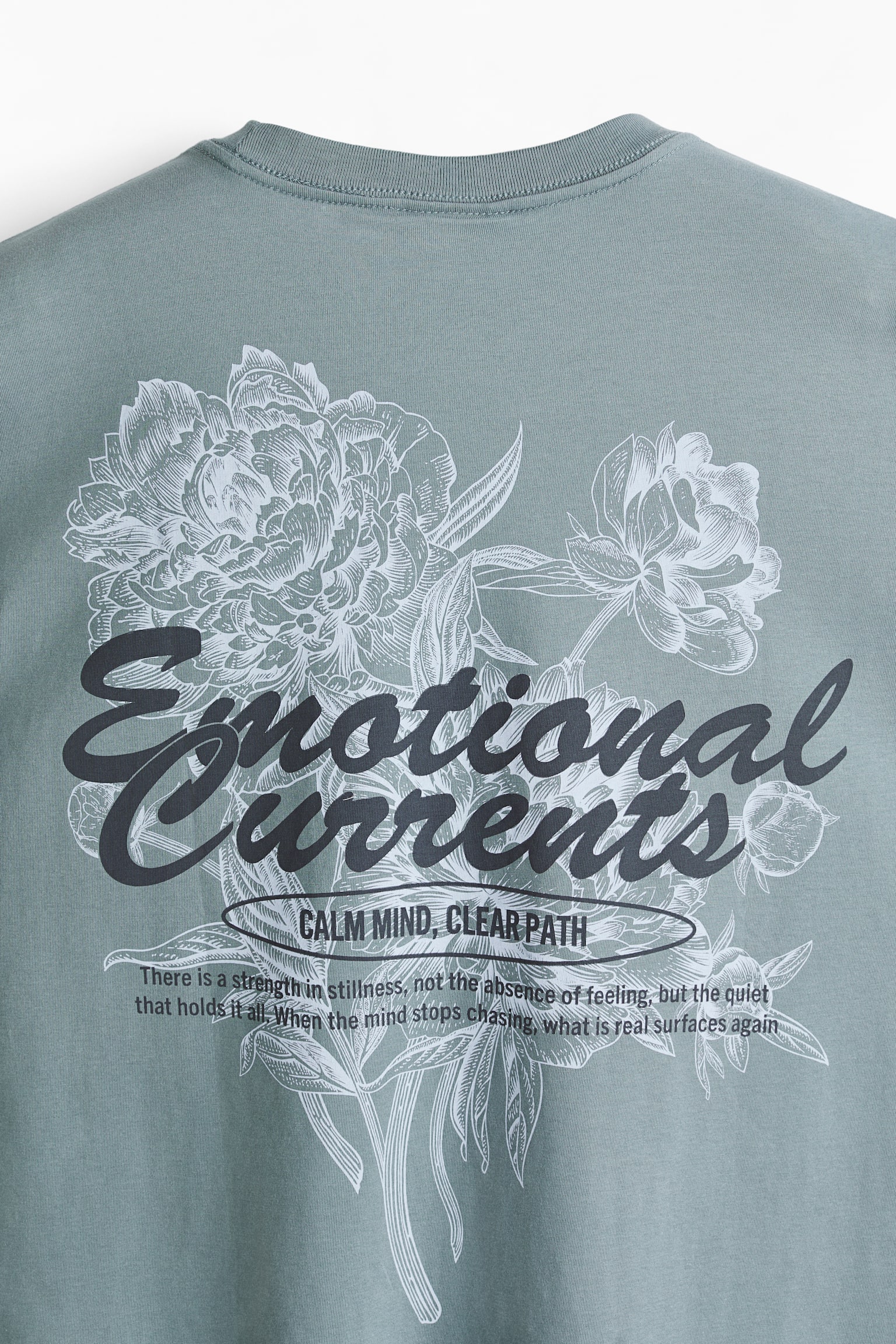 Loose Fit Printed T-shirt - Turquoise/Emotional Currents/Brown/Street Hoops/White/Next Level Ready/Light blue/Le Club Bleu/White/Pasta/Black/Lost Time/White/Greek Sardines/Light blue/Wickford Hills/Light blue/Vignaud/Brown/Adapt/White/beach/Light blue/Wasted Potential/Blue/Still Water - 3