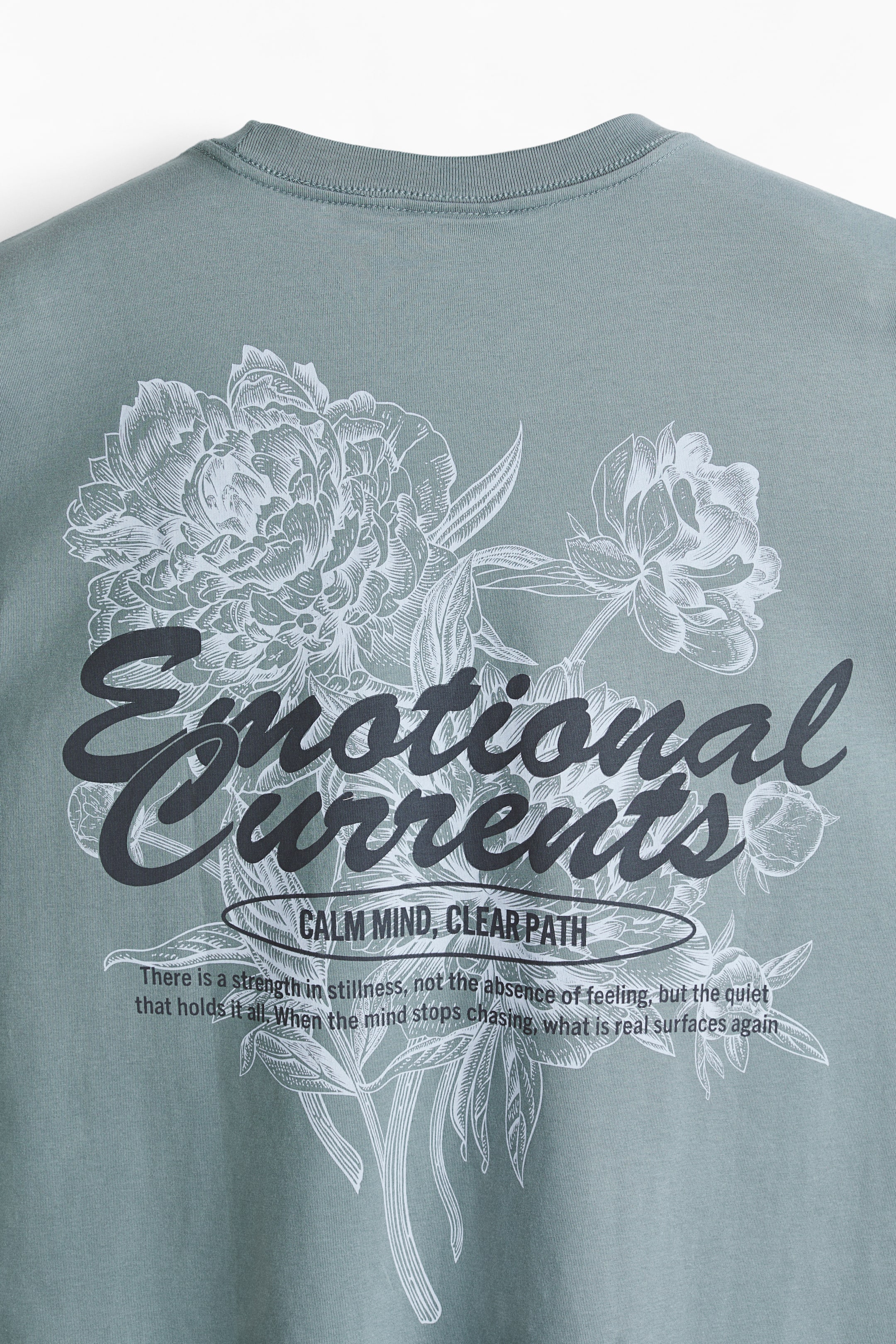 View larger image: Loose Fit Printed T-shirt - Turquoise/Emotional Currents - Men | H&M US 7