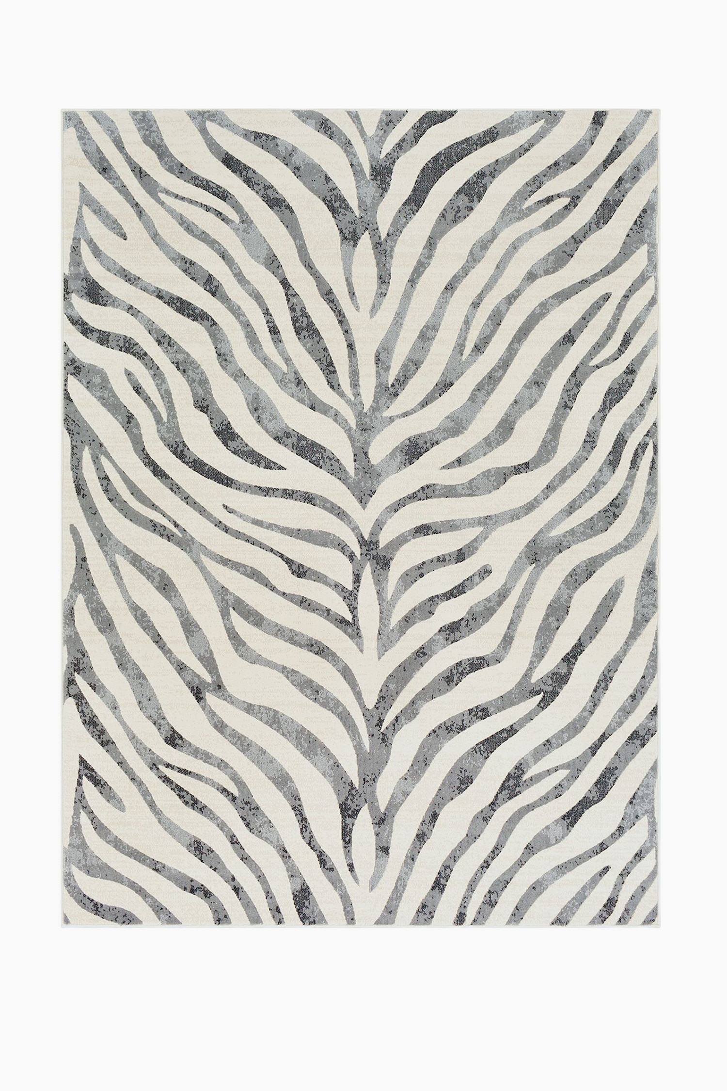 City Animal Print Zebra Boho Rug - Grey/Beige/Yellow