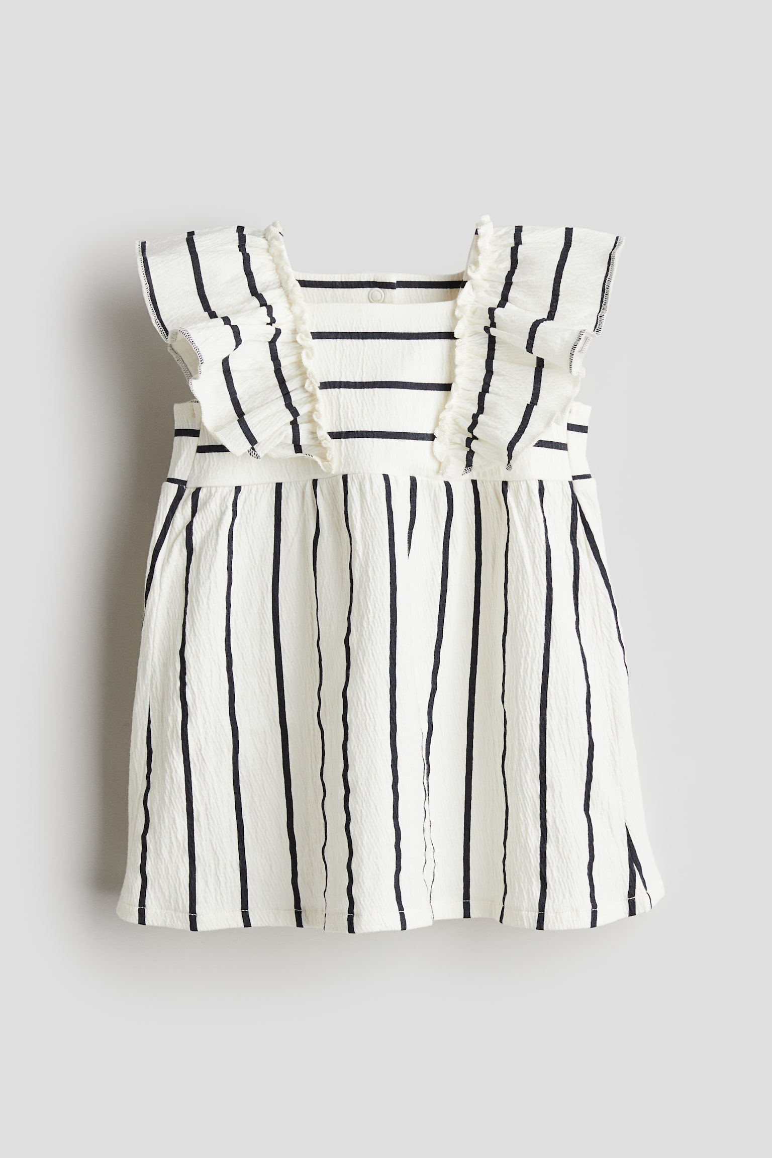 Textured jersey dress - White/Blue striped/Pink - 1