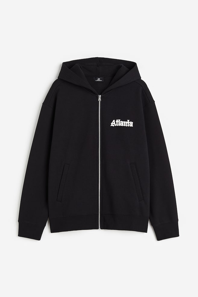 Relaxed Fit Zip-through hoodie - Black/Atlanta/Beige/Brooklyn/Red/New York - 2