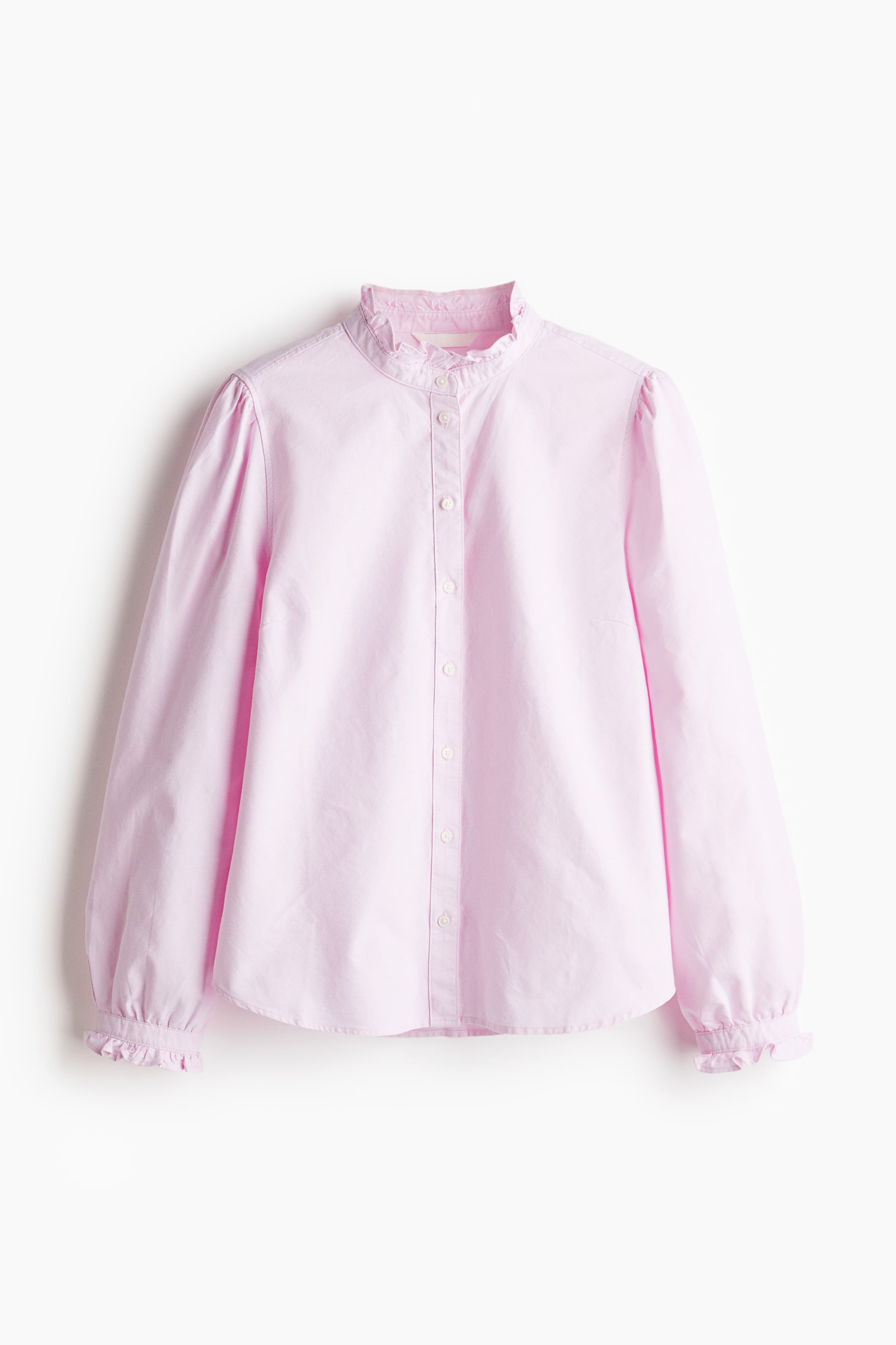 Ruffle-trimmed Oxford Blouse