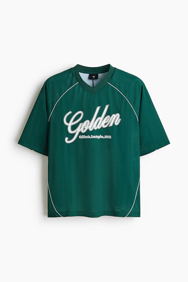 Loose-Fit Printed T-Shirt - Dark green/Golden - 1