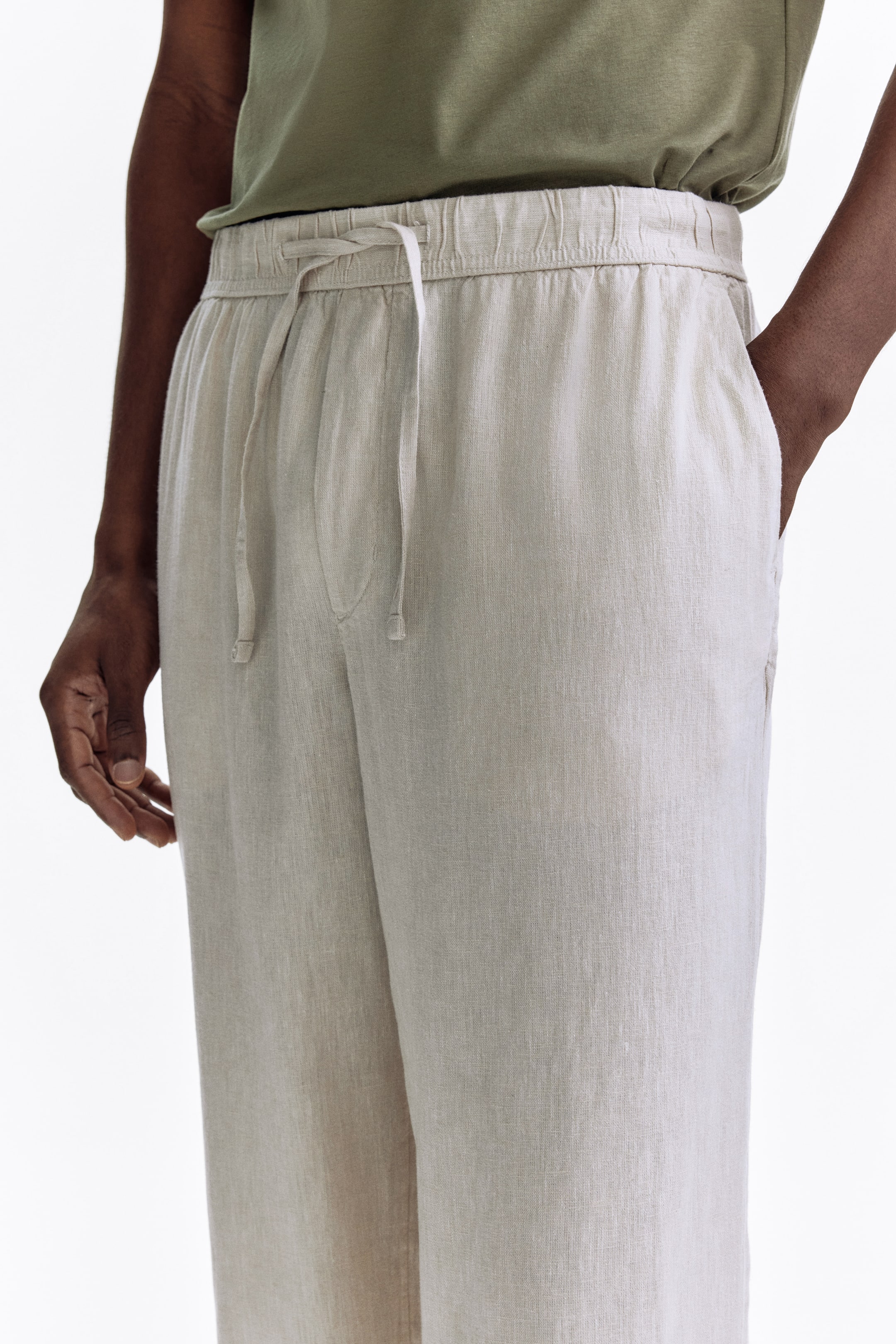 Мужские брюки H&M Relaxed Fit Linen-Blend Pants — фото 7