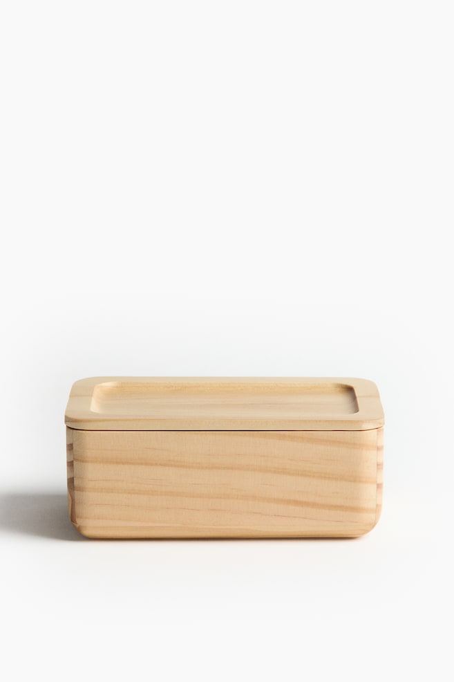 Small Wooden Organizer Box - Beige - 1