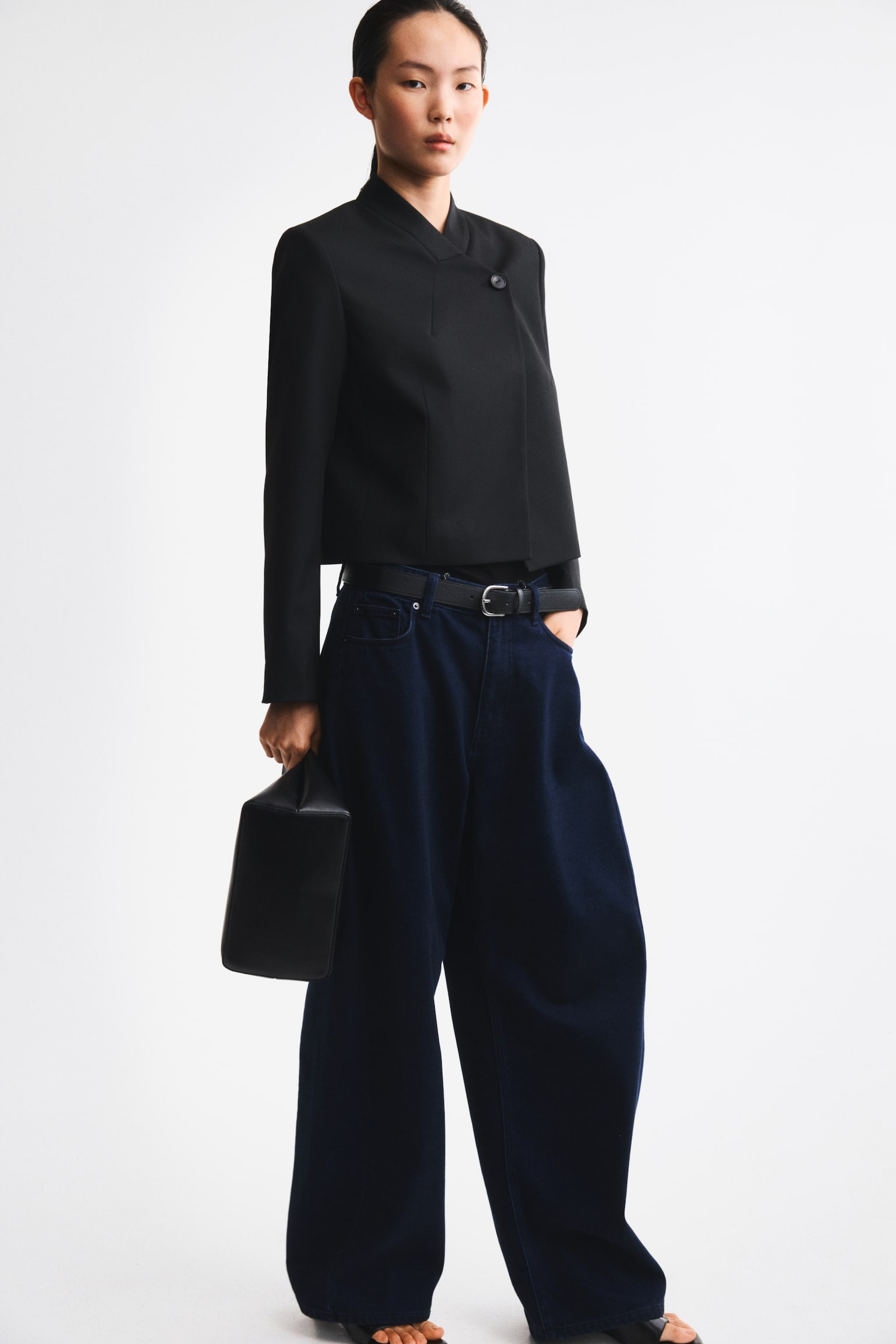 Женская куртка H&M Oversized Single-Breasted, цвет: Чёрный — фото 4