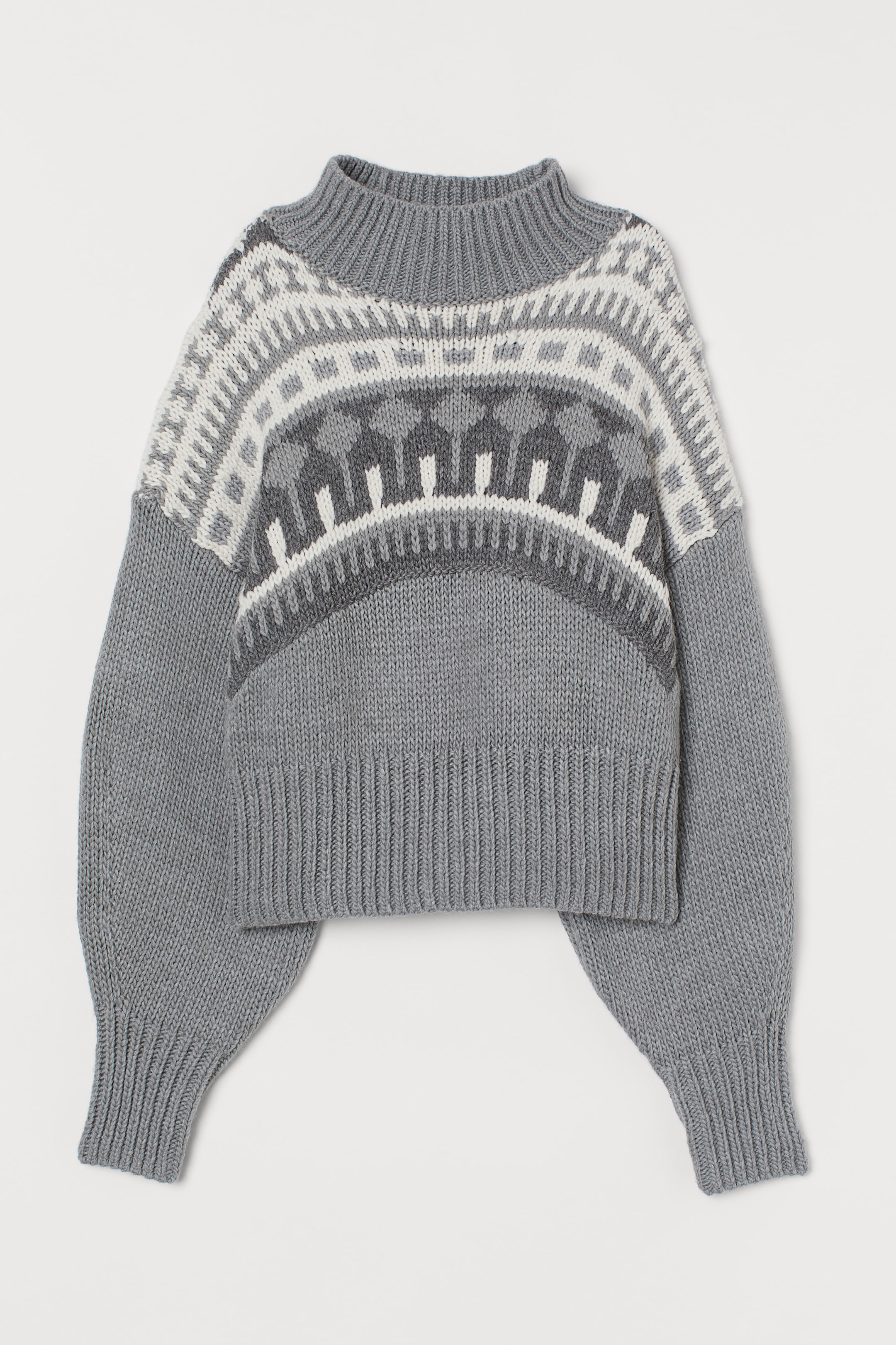 Προβολή μεγαλύτερης εικόνας: Jacquard-knit jumper - Grey/Patterned - Ladies | H&M GR 1