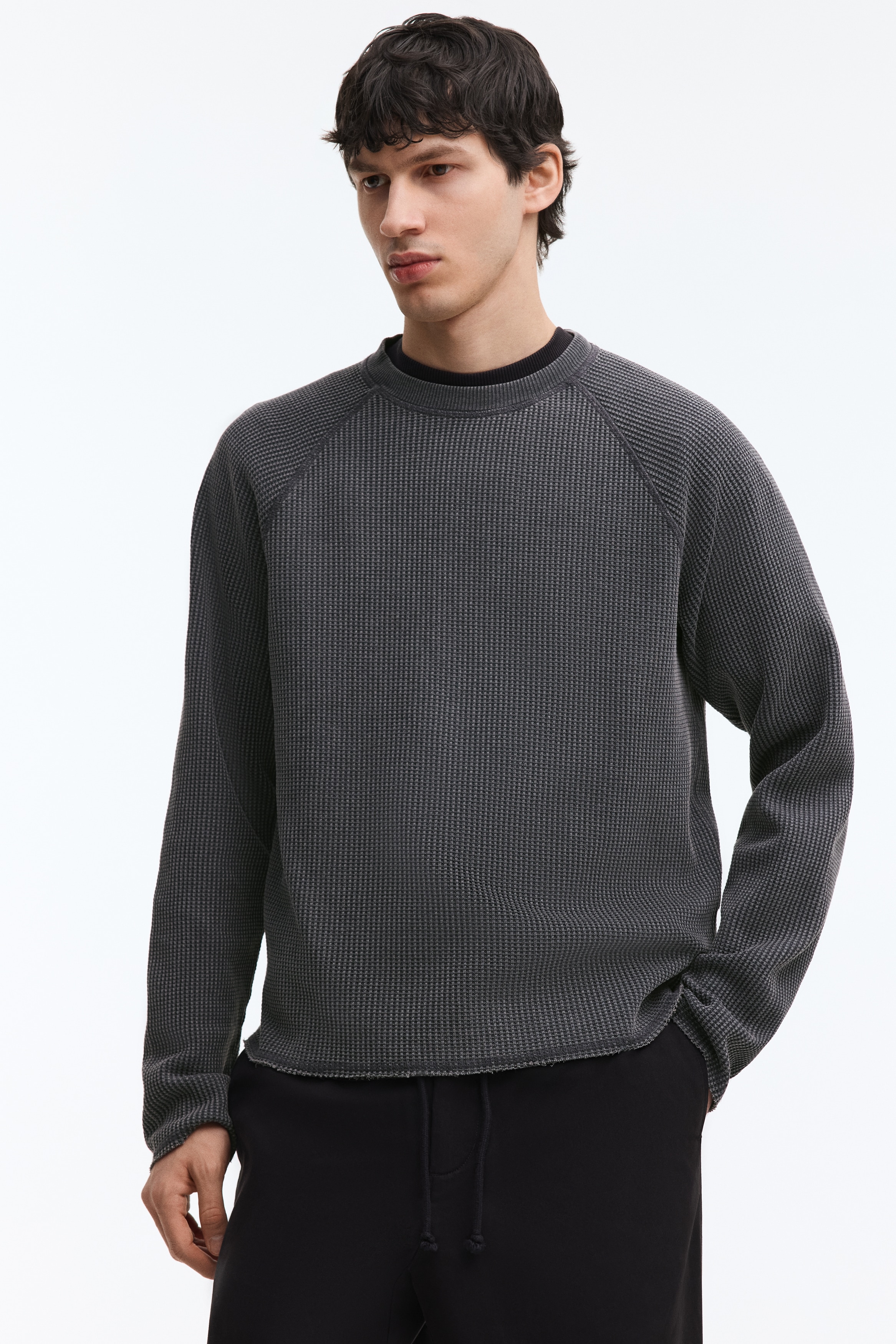 Regular-Fit Long-Sleeved Waffled Shirt from H&M - $39.99