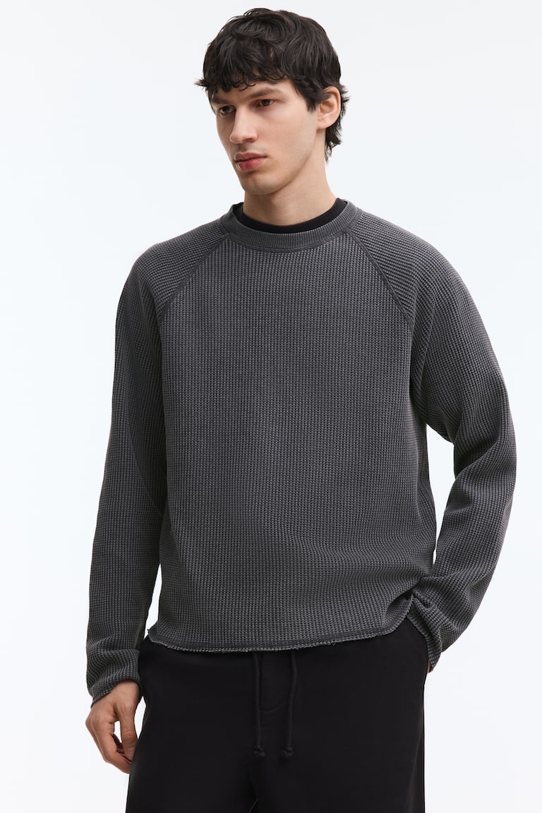 Majica dugih rukava vafl tkanja Regular Fit