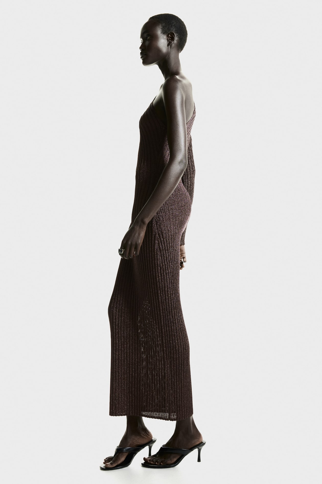 Metallic One-Shoulder Dress - image 5