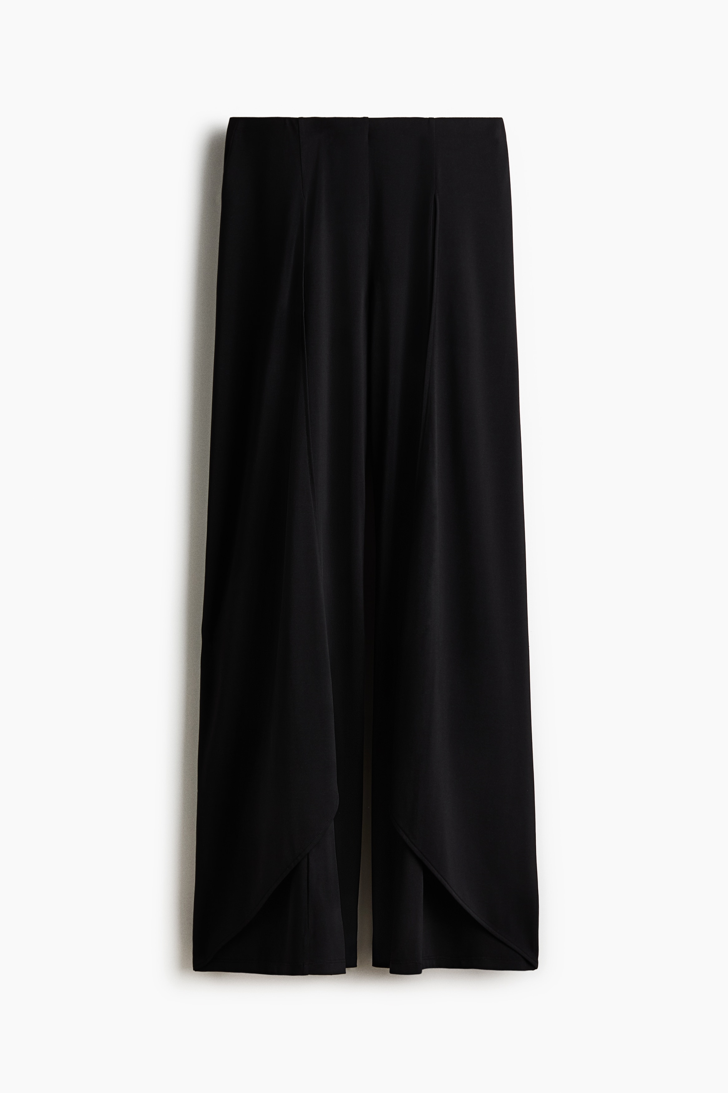 Wide-Leg Jersey Pants - Black/Rust red