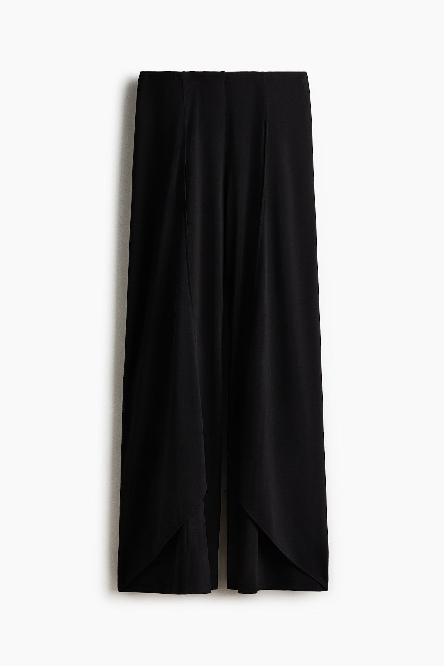 Wide jersey trousers - Black/Rust red - 2