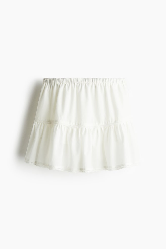 Lace-detail mini skirt - White - 1