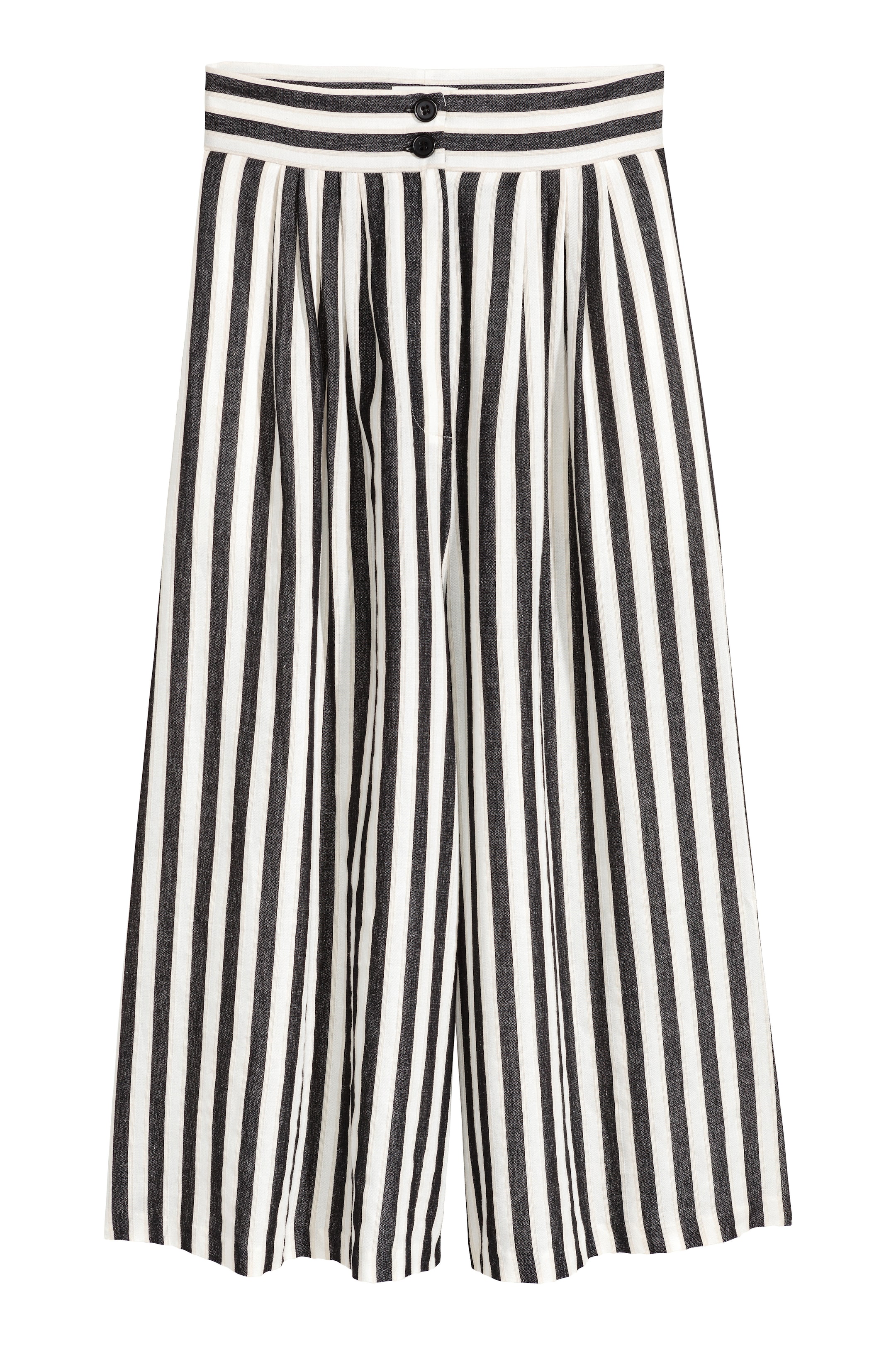 View larger image: Wide trousers - Black/White/Striped - Ladies | H&M GB 1