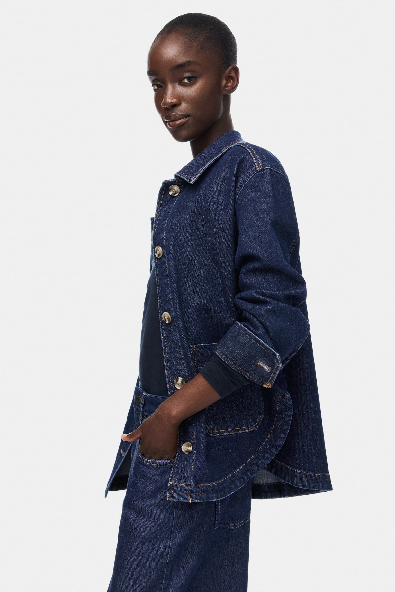 Skjortjacka - Mörk denimblå/Khakigrön/Mörkbrun/Leopardmönstrad - 5