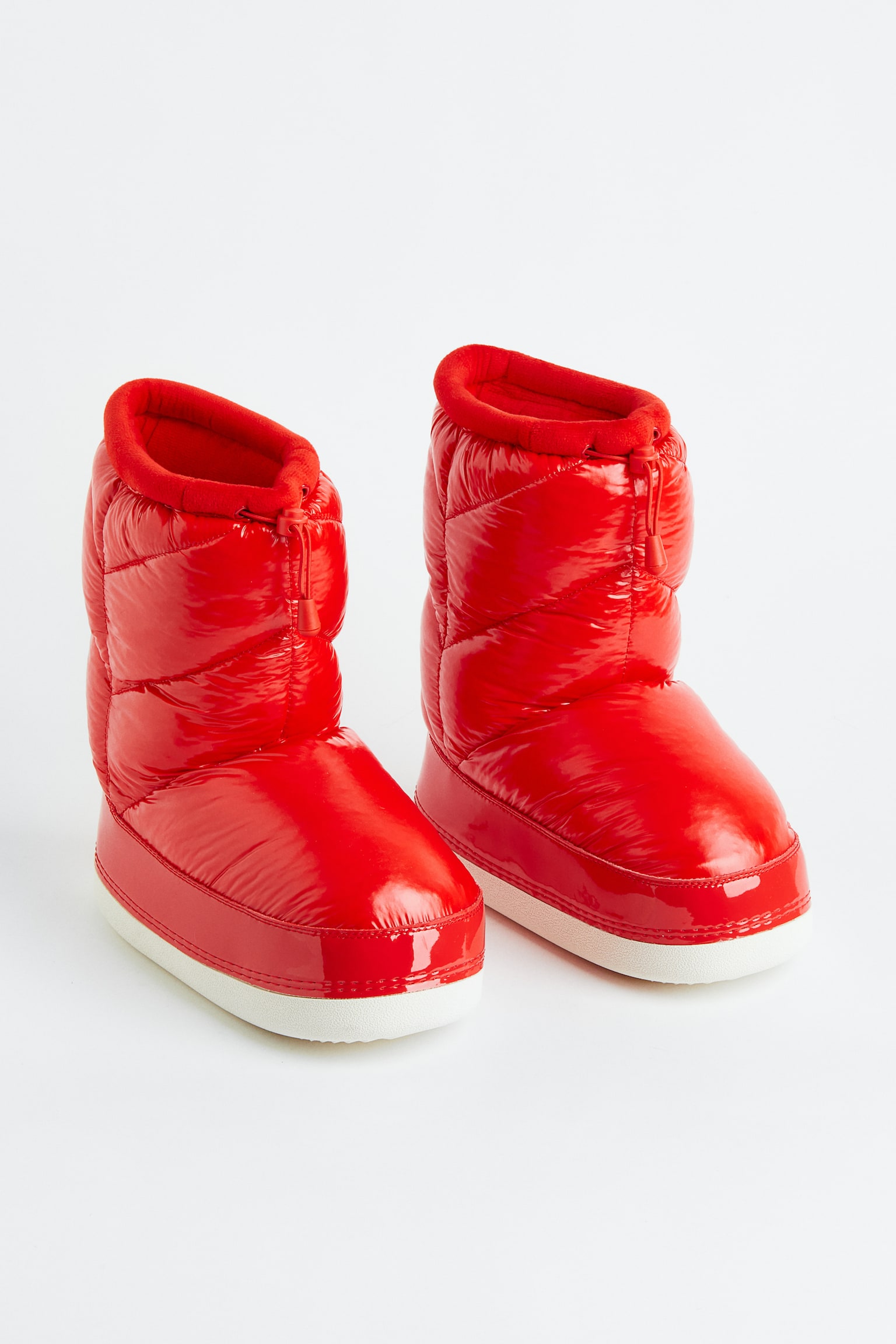 Warm-lined padded boots - Red - 3