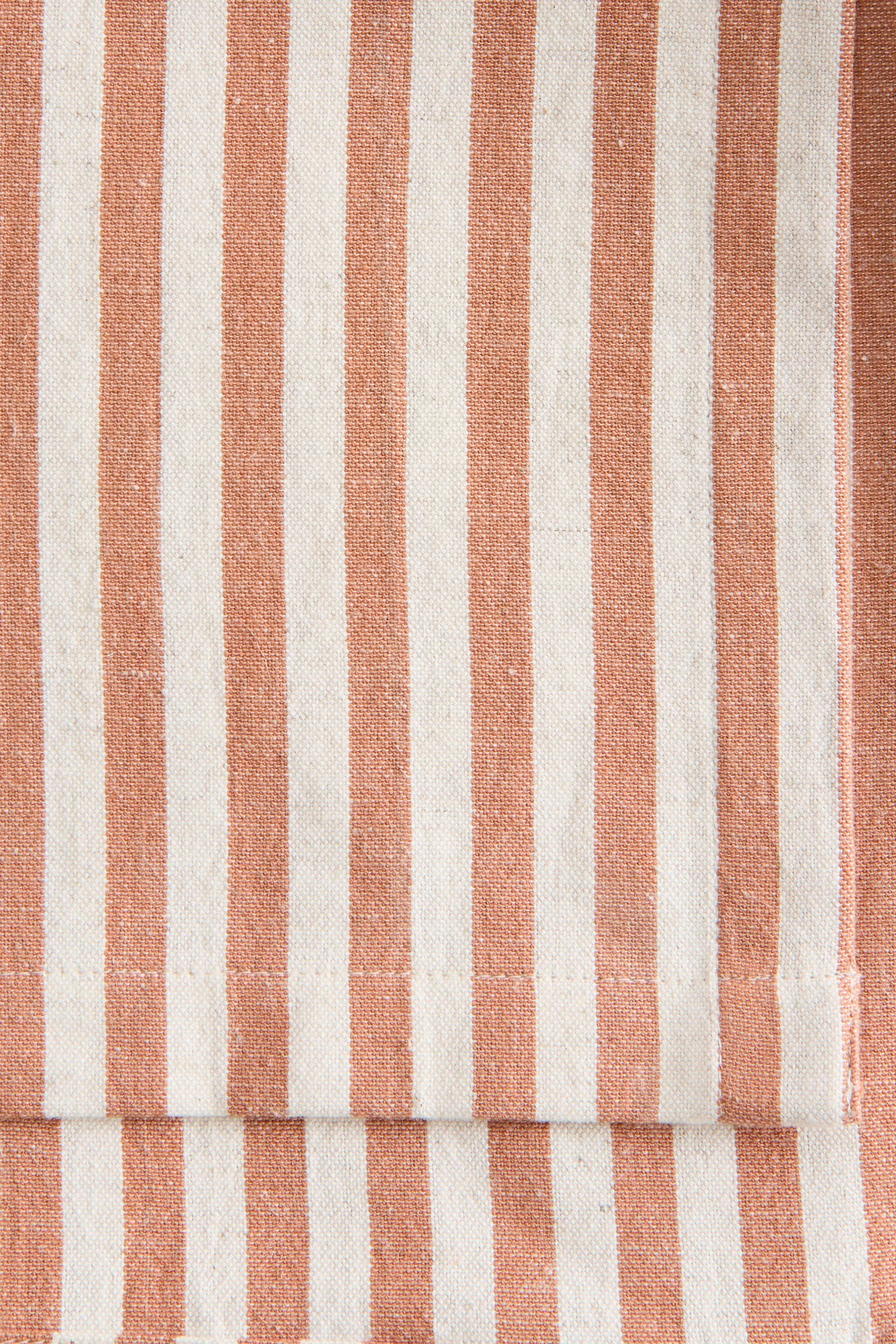 מפת שולחן מתערובת פשתן - כתום/פסים - 3