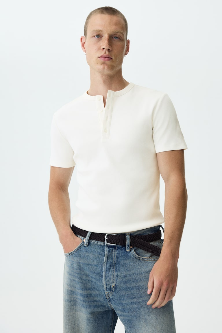 Majica s Henli izrezom Slim Fit