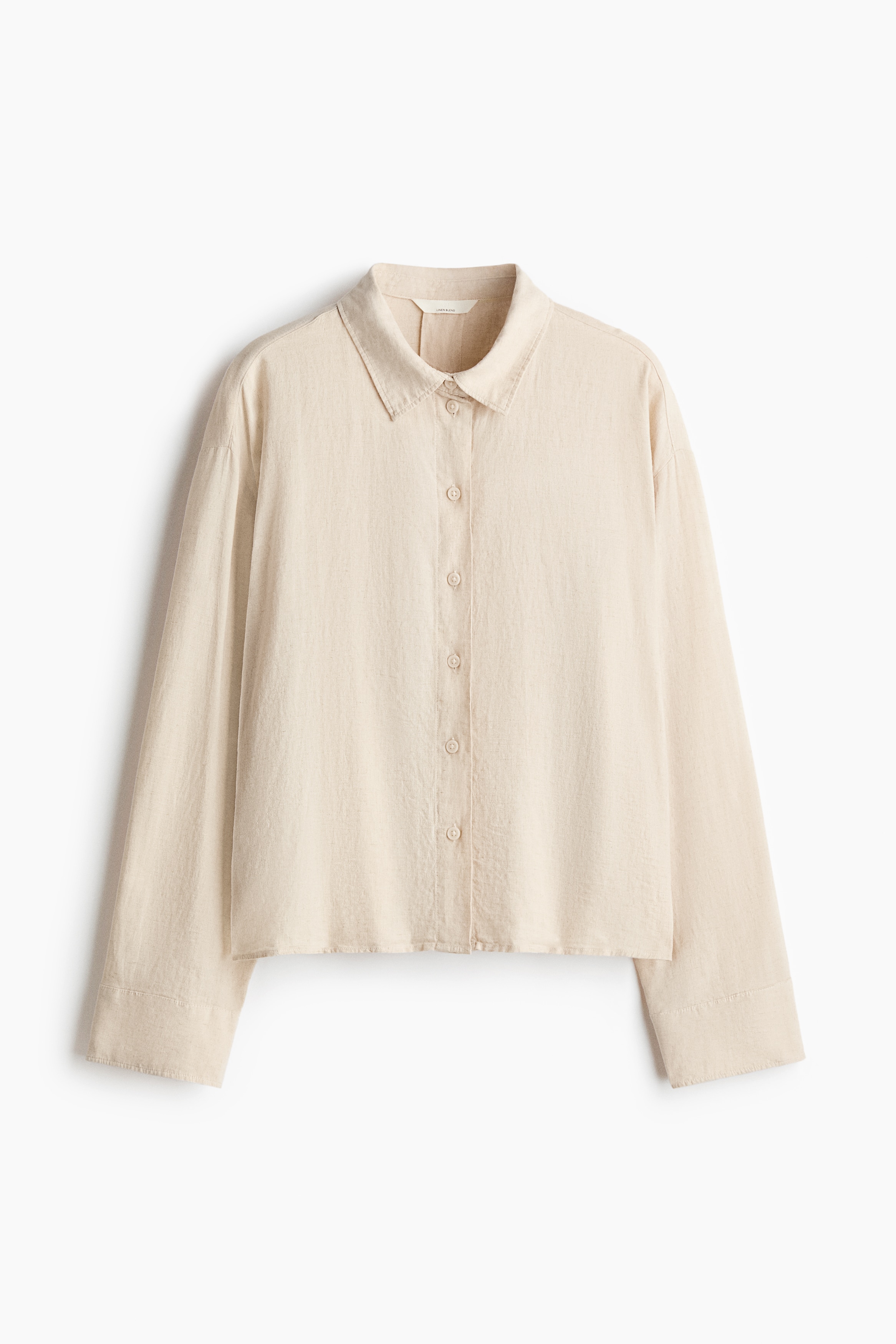 Linen-blend shirt - Light beige/Pink/Red/Black/Zebra print/Pale yellow