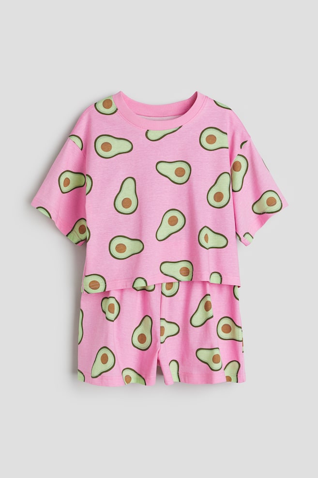 Schlafanzug aus Baumwolljersey - Rosa/Avocados - 1