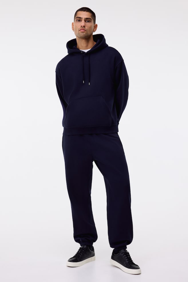 2-piece Loose Fit Hoodie and Joggers Set - Dark blue/Black/Dark gray - 2