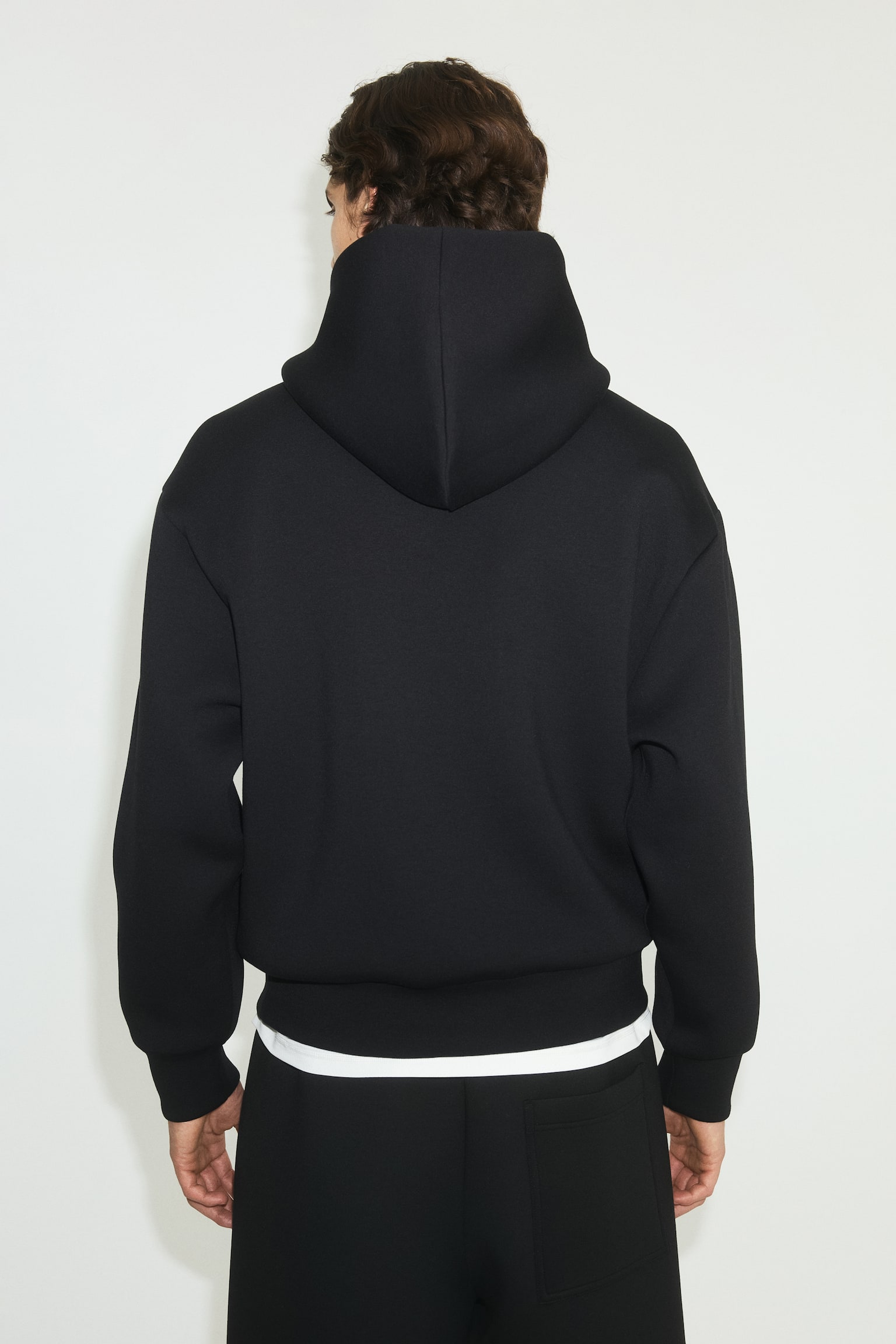 Oversized Fit Sports hoodie with DryMove™ - Black/Beige/Dark brown - 8