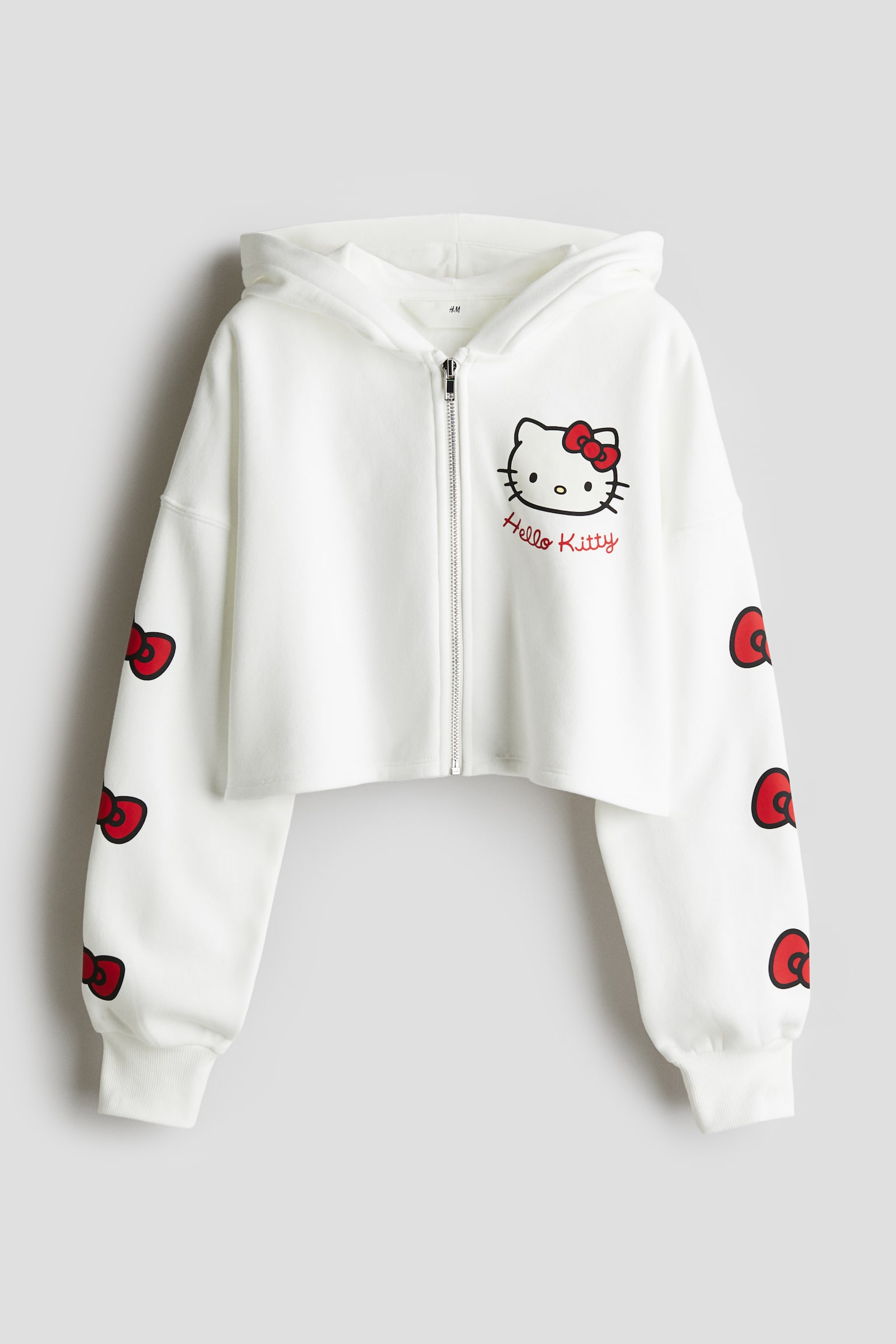 Motif-detail zip-through hoodie - White/Hello Kitty/Black/Kuromi/Light grey marl/Mickey Mouse - 1