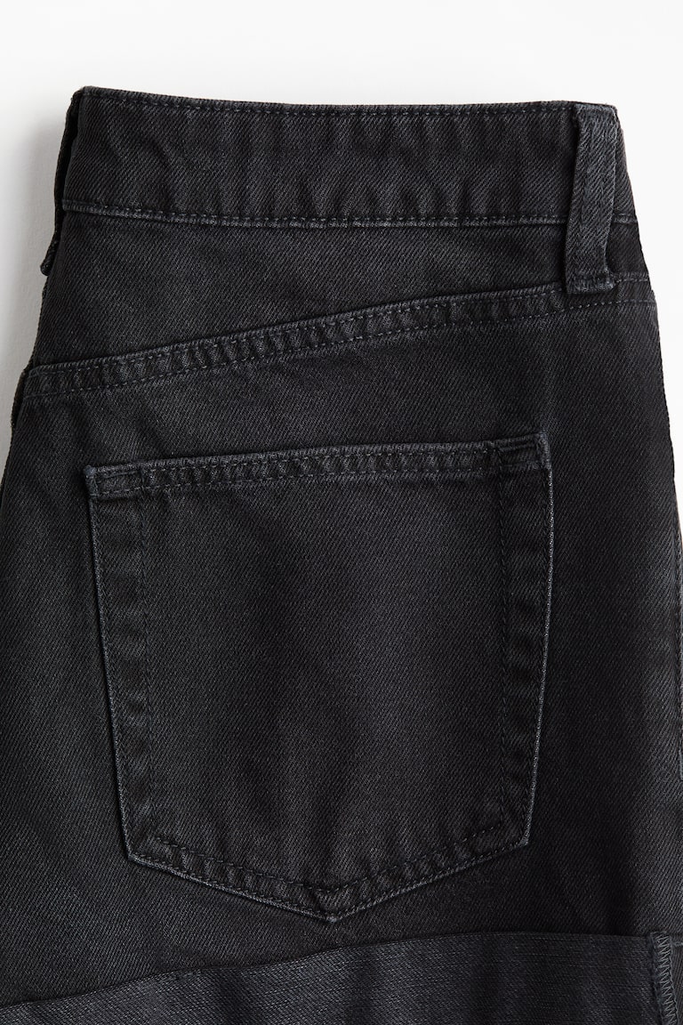 High-Waist Denim Shorts - Black - Ladies | H&M US