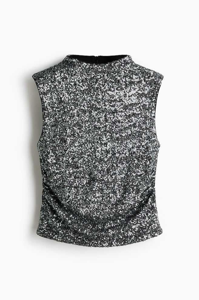Sequined top - Black/Silver-coloured - 1